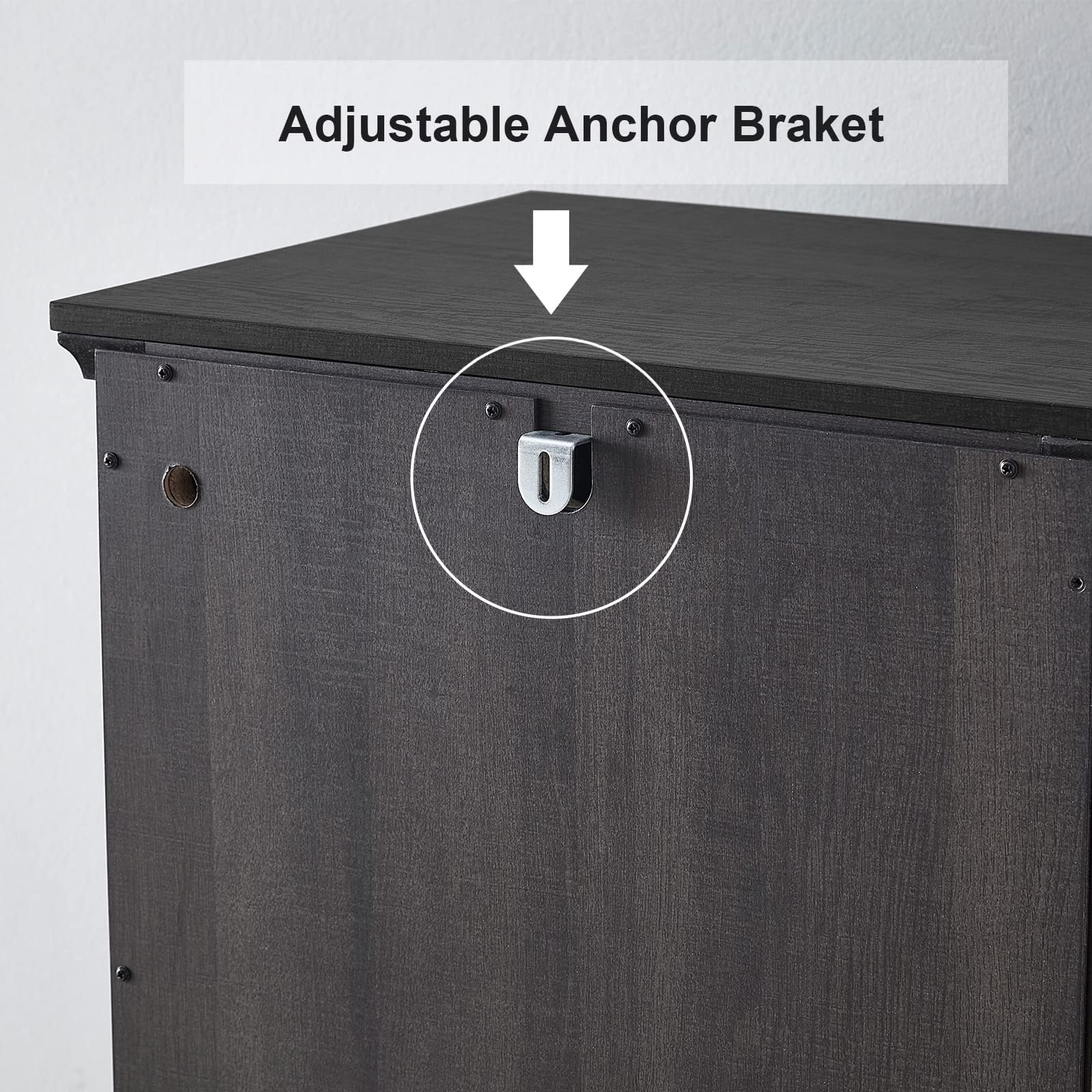 OLD CAPTAIN Wooden Tilt-Out Trash Cabinet - 10 Gallon Hidden Kitchen Trash Can with Dark Brown Finish & Black Top Panel | Space-Saving Waste Bin Organizer for Small Kitchens, Pantries & Bathrooms