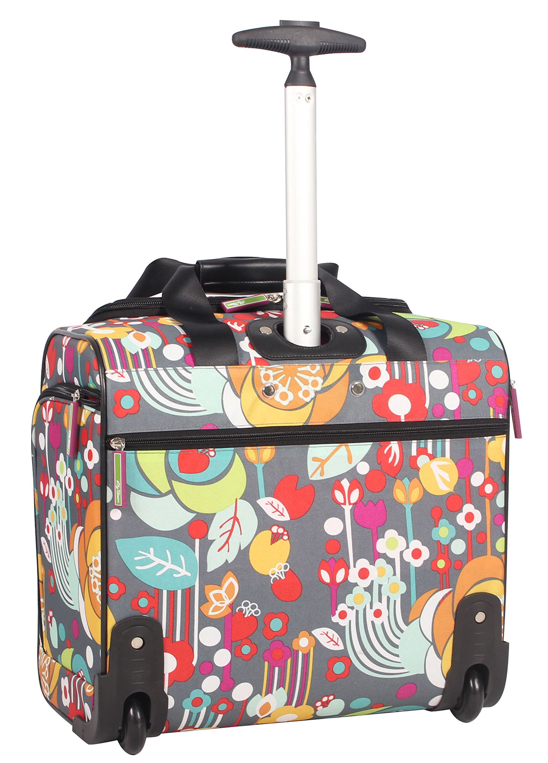 Lily Bloom Designer 15 Inch Carry On Luggage - Lightweight Weekender Overnight Bag with 2 Rolling Wheels - Under Seat Travel Suitcase for Women (Bliss) - Perfect for Business Trips, Weekend Getaways & Airplane Cabin Use