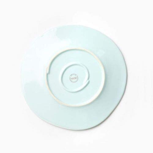 Vietri Lastra Aqua 10.5 Inch European Stoneware Dinner Plate - Handcrafted Ceramic Dinnerware for Fine Dining, Restaurant & Home Entertaining
