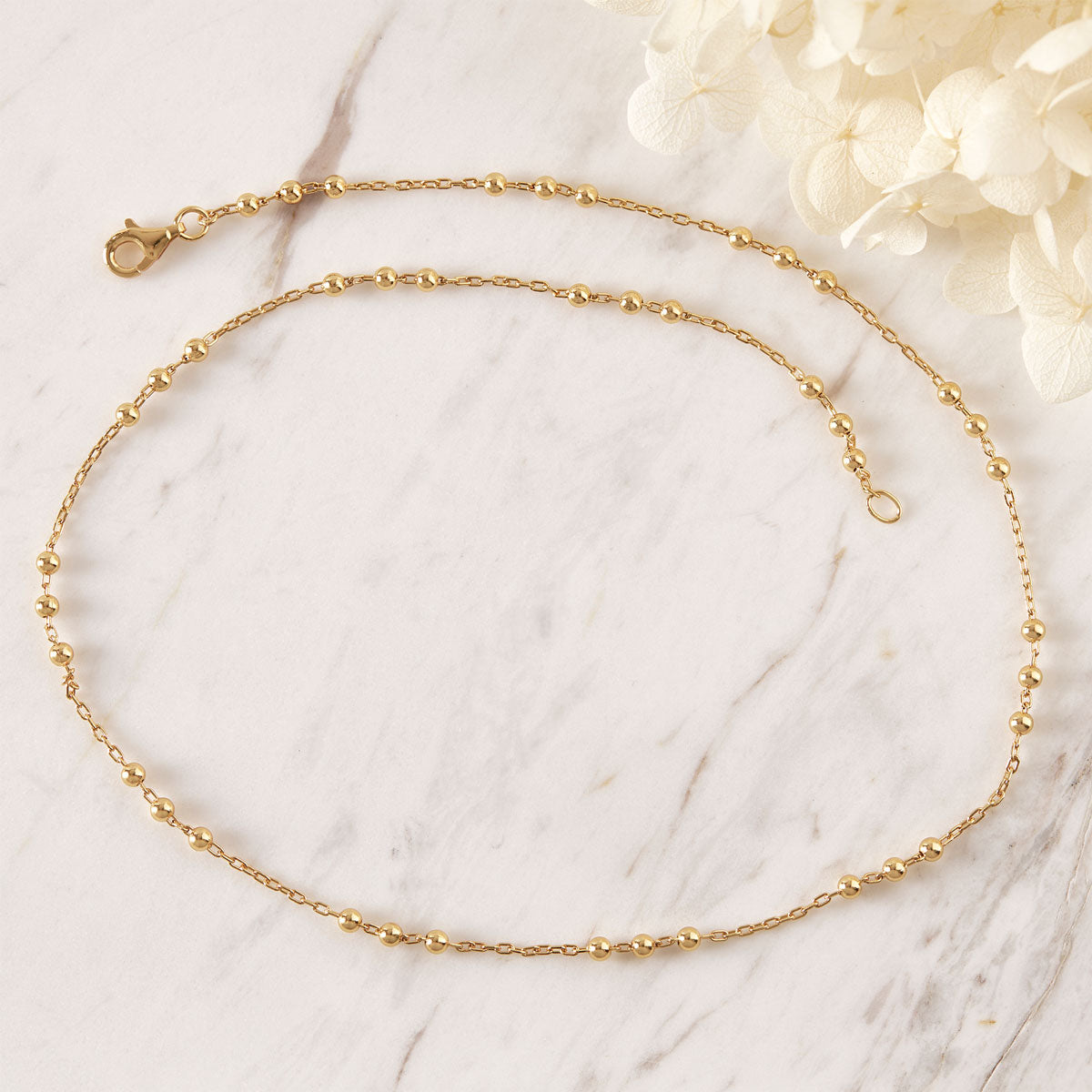 Elegant Beaded Chain Necklace in Gold - Perfect for Women's Fashion, Party Wear & Gift Giving