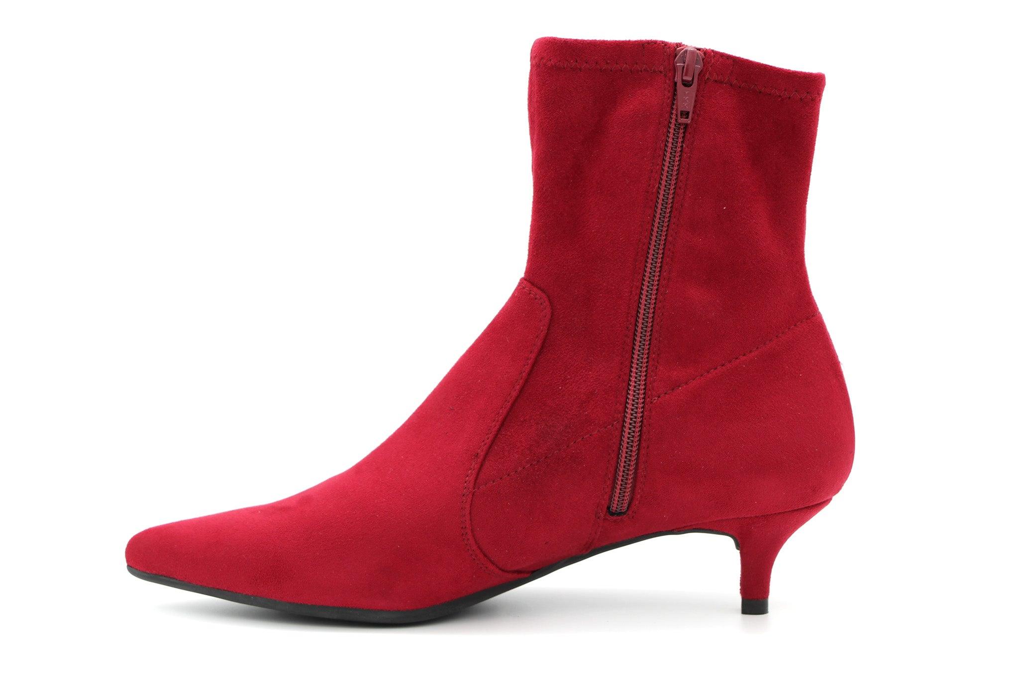 UNISA Women's Red Suede Ankle Boots Jerto - Stylish & Comfortable for Fall, Winter & Casual Outfits
