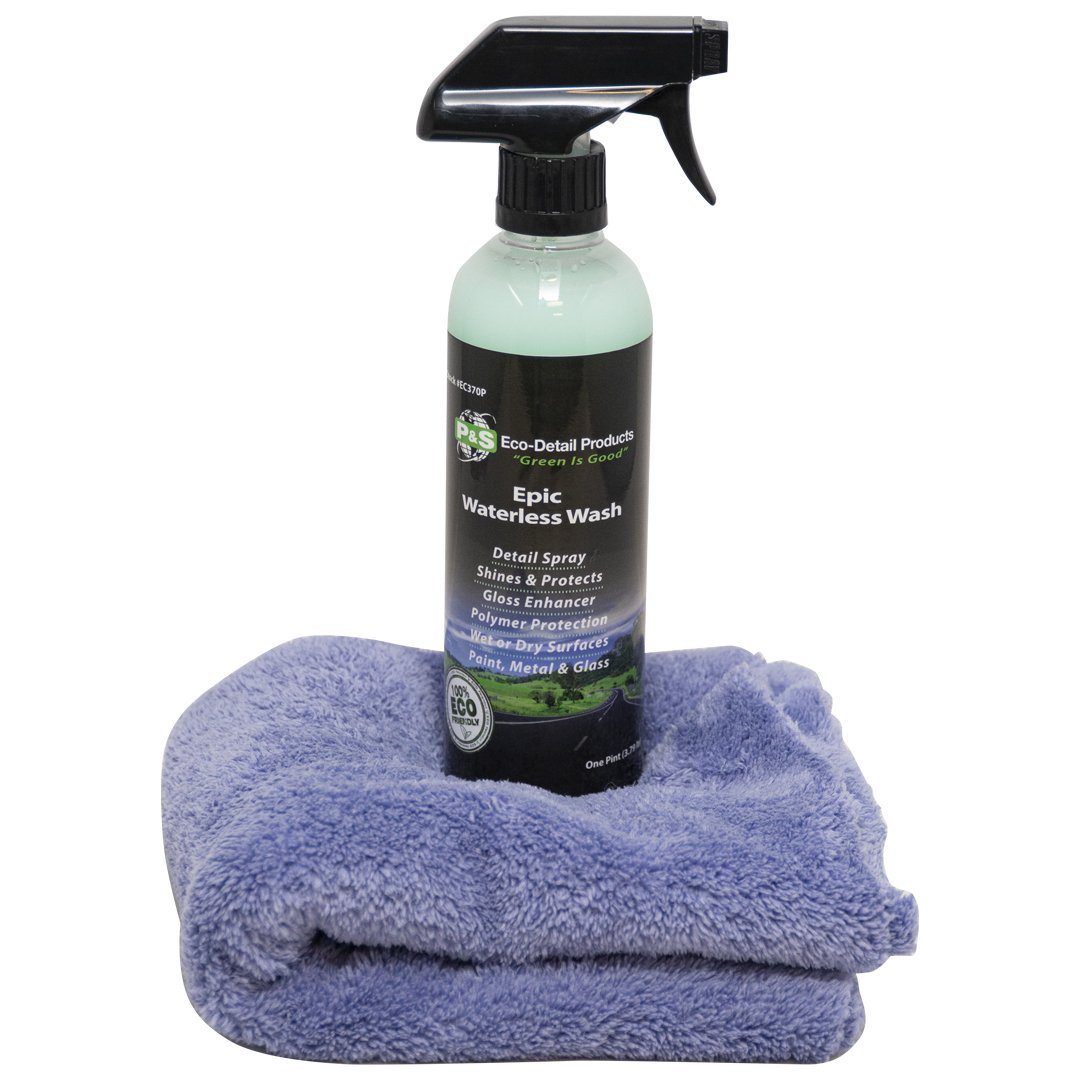 P&S Epic Waterless Wash & Wax Kit - Premium Car Detailing Spray for Quick Cleaning, Shine & Protection - Perfect for Cars, Trucks, SUVs & Motorcycles On-The-Go