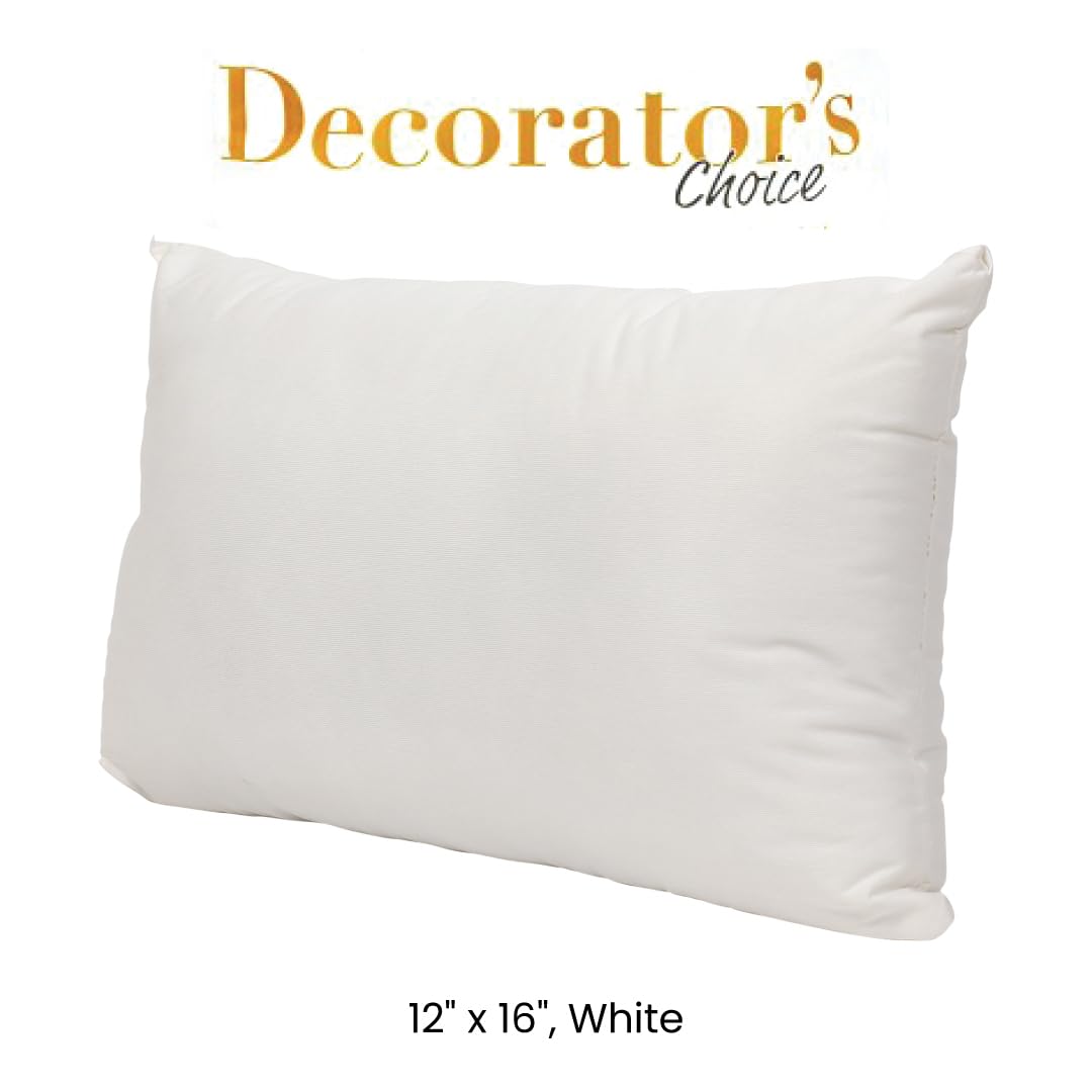 Fairfield Decorator’s Choice 12x16 Inch Soft & Luxurious White Throw Pillow Insert - Perfect for Sofa, Bed, Couch & Home Decor