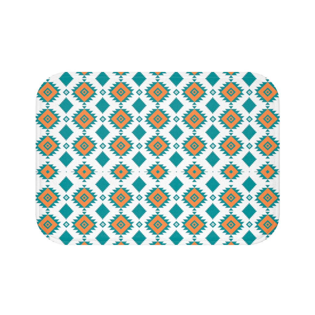 Southwestern Bath Mat - Non-Slip Boho Bathroom Rug for Showers & Bathrooms | Soft Absorbent Cotton | Southwestern Decor for Bathroom & Vanity Areas