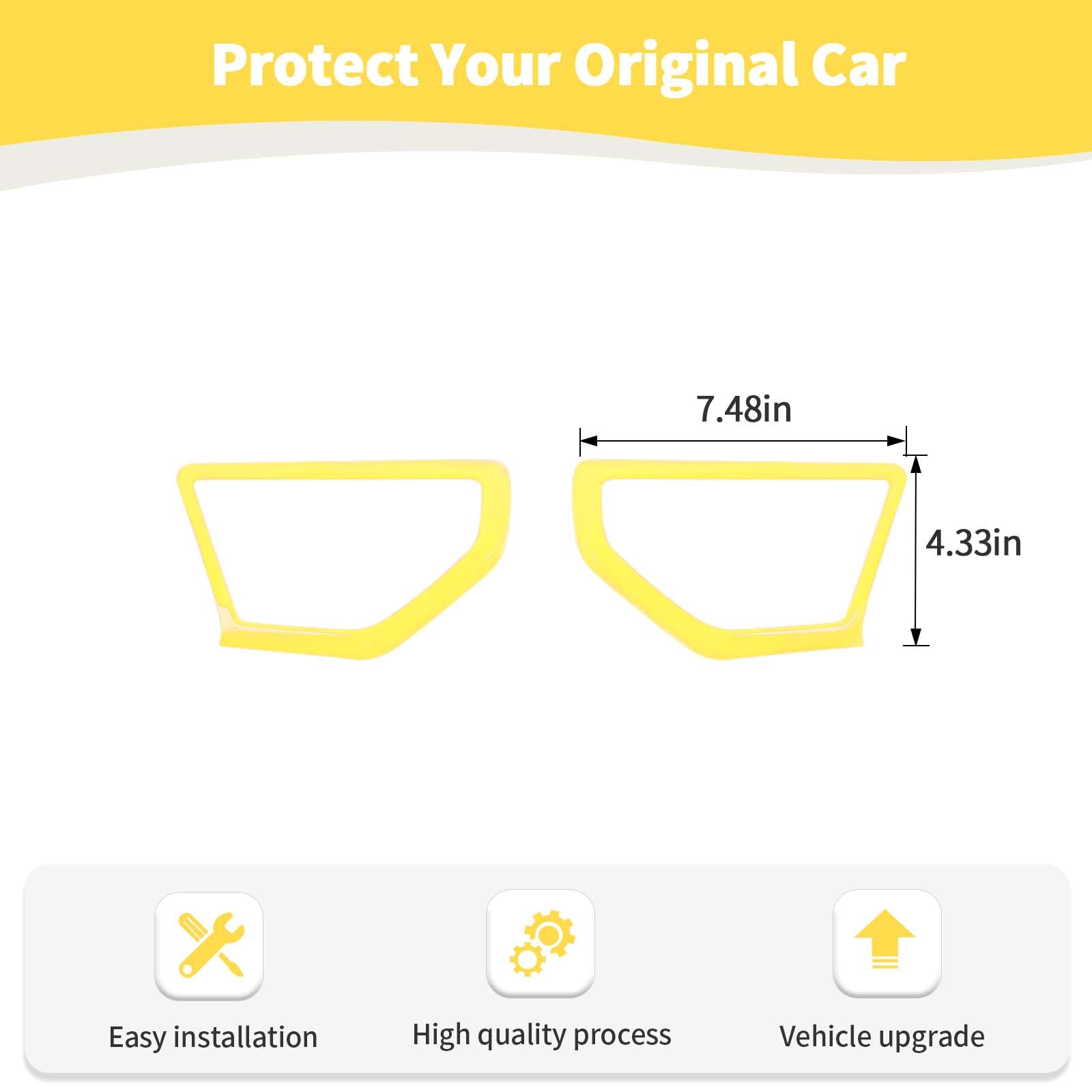 Jeep Wrangler JL JLU & Gladiator JT A-Pillar Speaker Trim Cover (2018-2024) - Yellow Interior Accessories (2-Piece Set) | Perfect for Off-Road Adventures & Custom Car Upgrades