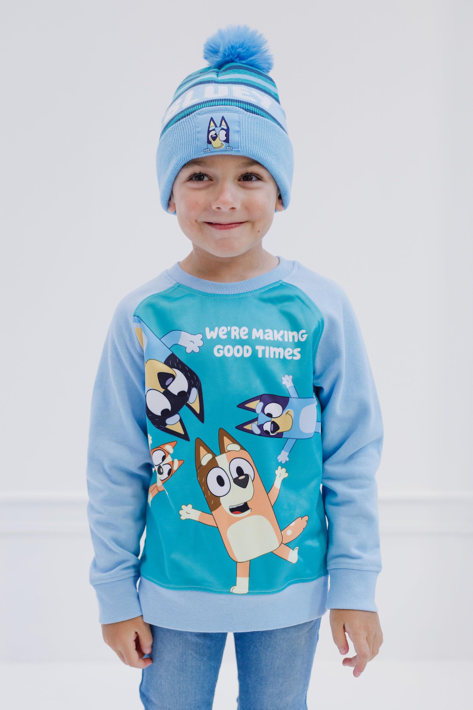 Bluey Bingo Fleece Sweatshirt & Hat Set for Toddlers & Kids - Soft Winter Outfit for Playtime & Family Adventures