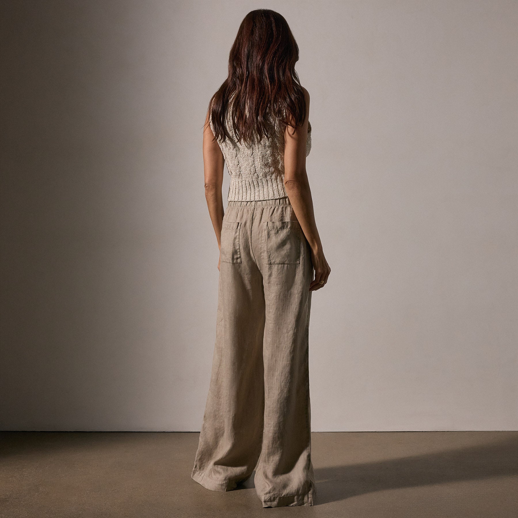 Breathable Lightweight Linen Elastic Waist Pants for Women - Comfortable Stretchy Casual Trousers for Summer, Travel & Lounge Wear