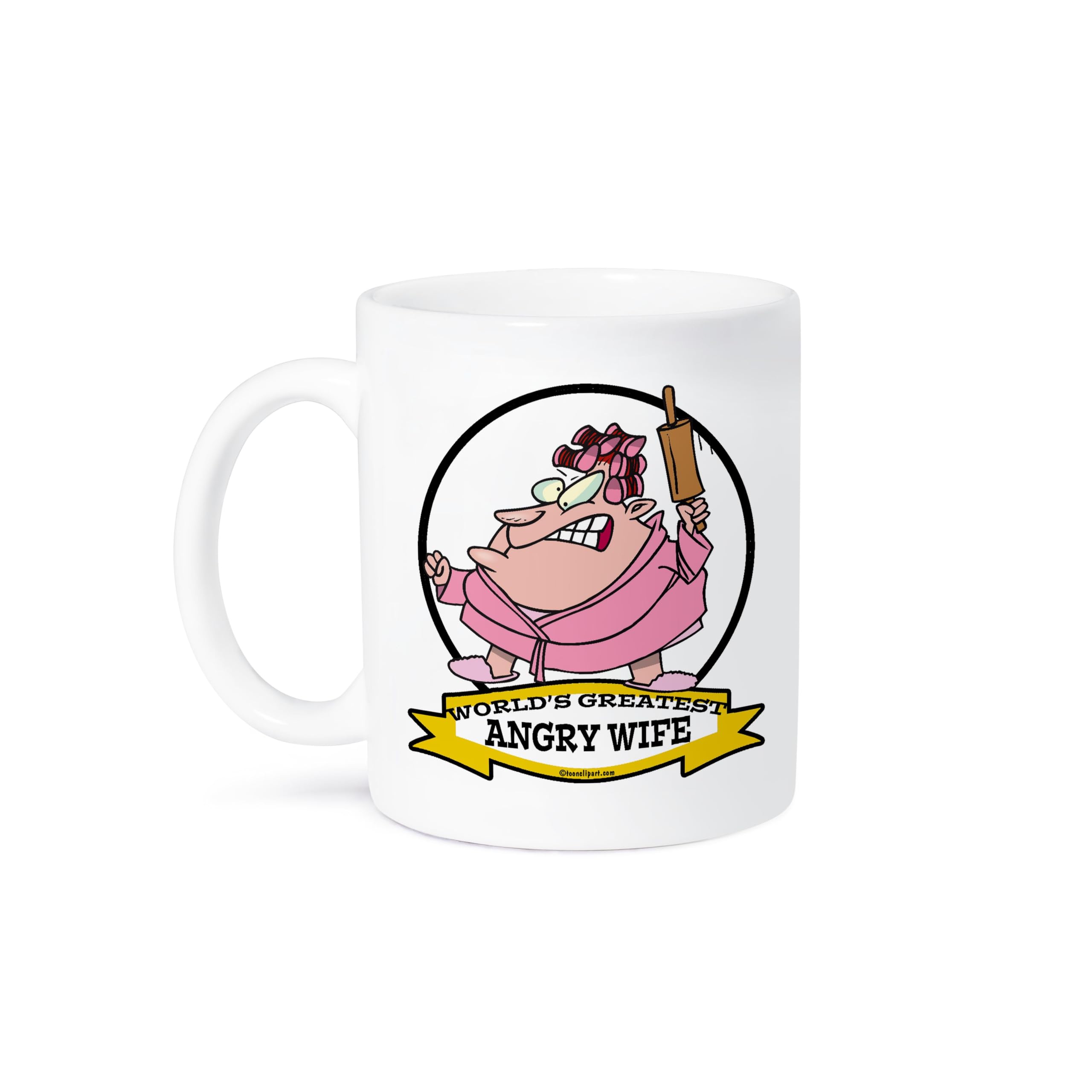 3dRose Funny Worlds Greatest Angry Wife Coffee Mug - 11oz Ceramic Cup with Marriage Humor Cartoon Design - Perfect Gift for Anniversaries, Weddings & Couples - Great for Coffee, Tea & Office Use