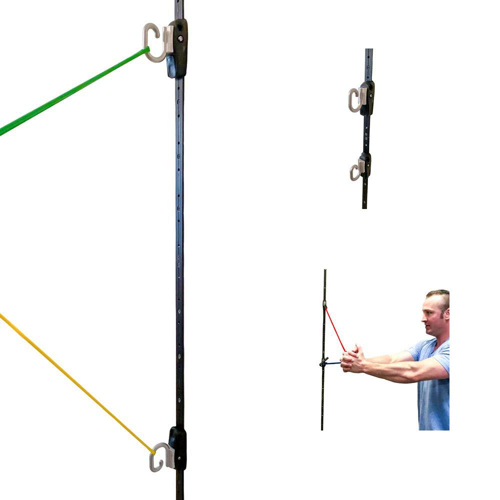 Kinetic Bands Space Saver Gym Resistance Bands Set - Home Fitness Equipment with Wall Anchor, 2 Rails & 2 Rail Cars for Strength Training, Yoga, and Physical Therapy | Perfect for Small Spaces, Home Gyms & Rehabilitation Exercises
