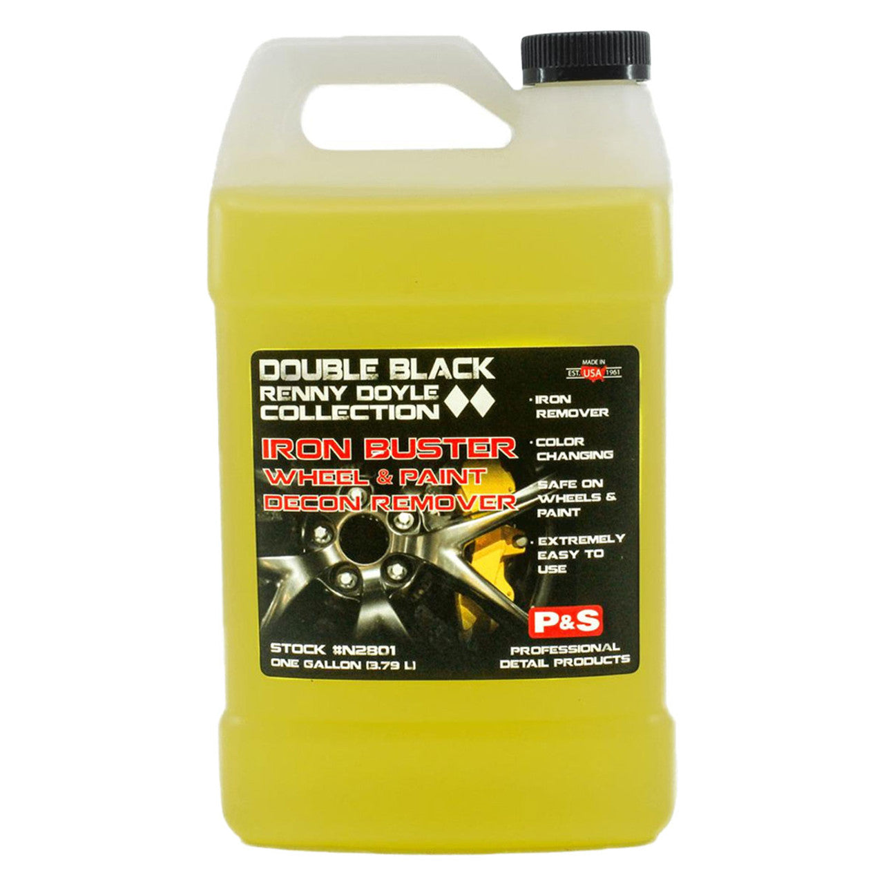 P&S Double Black Collection Iron Buster Wheel & Paint Decontamination Remover - Heavy Duty Cleaner for Car Detailing, Brake Dust Removal & Auto Paint Protection