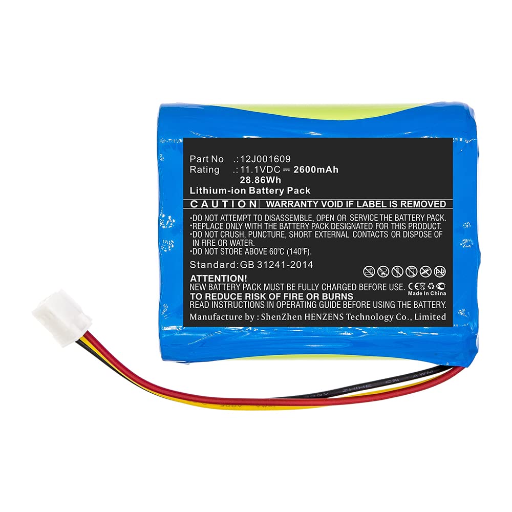 Synergy Digital Vacuum Cleaner Battery - 11.1V Li-ion 2600mAh Replacement for 12J001609 Model | Perfect for Home Cleaning, Car Detailing & Pet Hair Removal