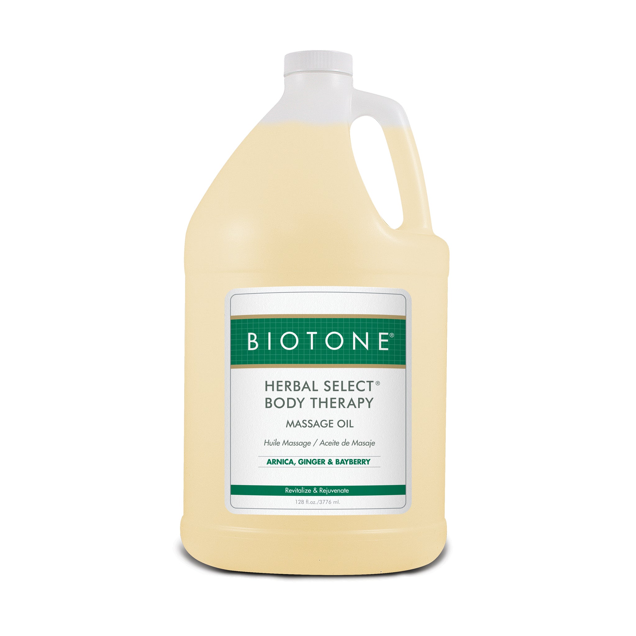 BIOTONE® Herbal Select Massage Body Oil - 1 Gallon for Professional Spa, Aromatherapy & Relaxation - Hydrating & Nourishing for Skin Care