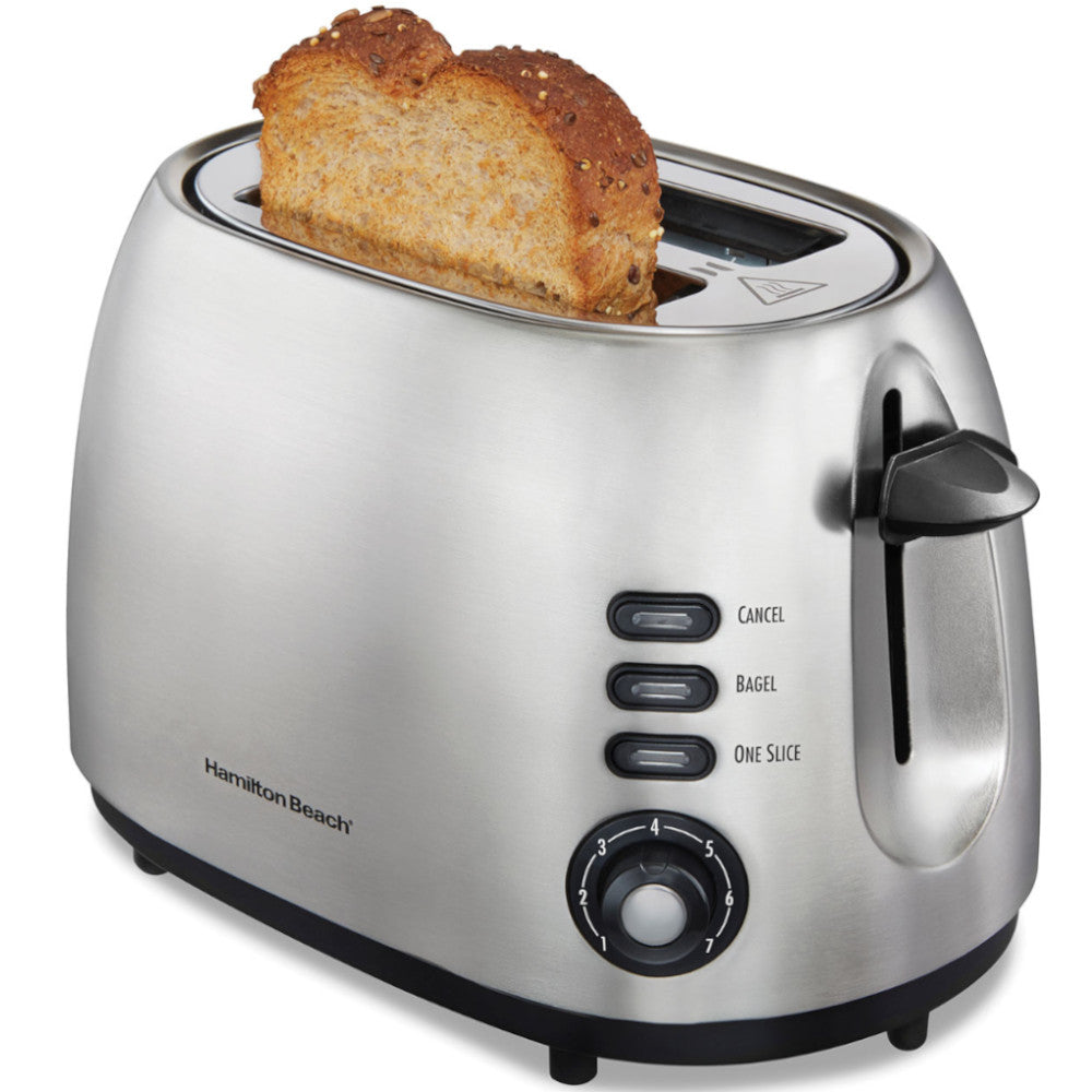 Hamilton Beach 22220 2-Slice Toaster with Sure Toast Technology - Stainless Steel Design for Even Browning - Perfect for Breakfast, Dorms, Offices & Small Kitchens