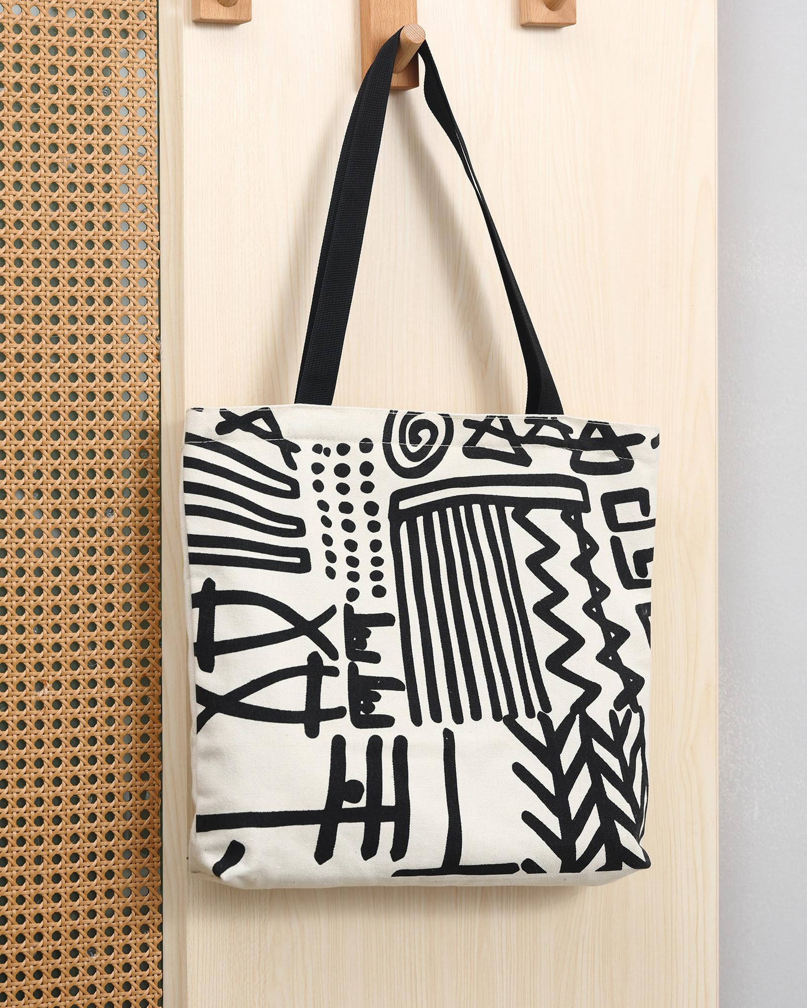 Stylish Canvas Tote Bag for Women with Zipper Closure & Multiple Compartments - Perfect for Travel, Work, and Everyday Use