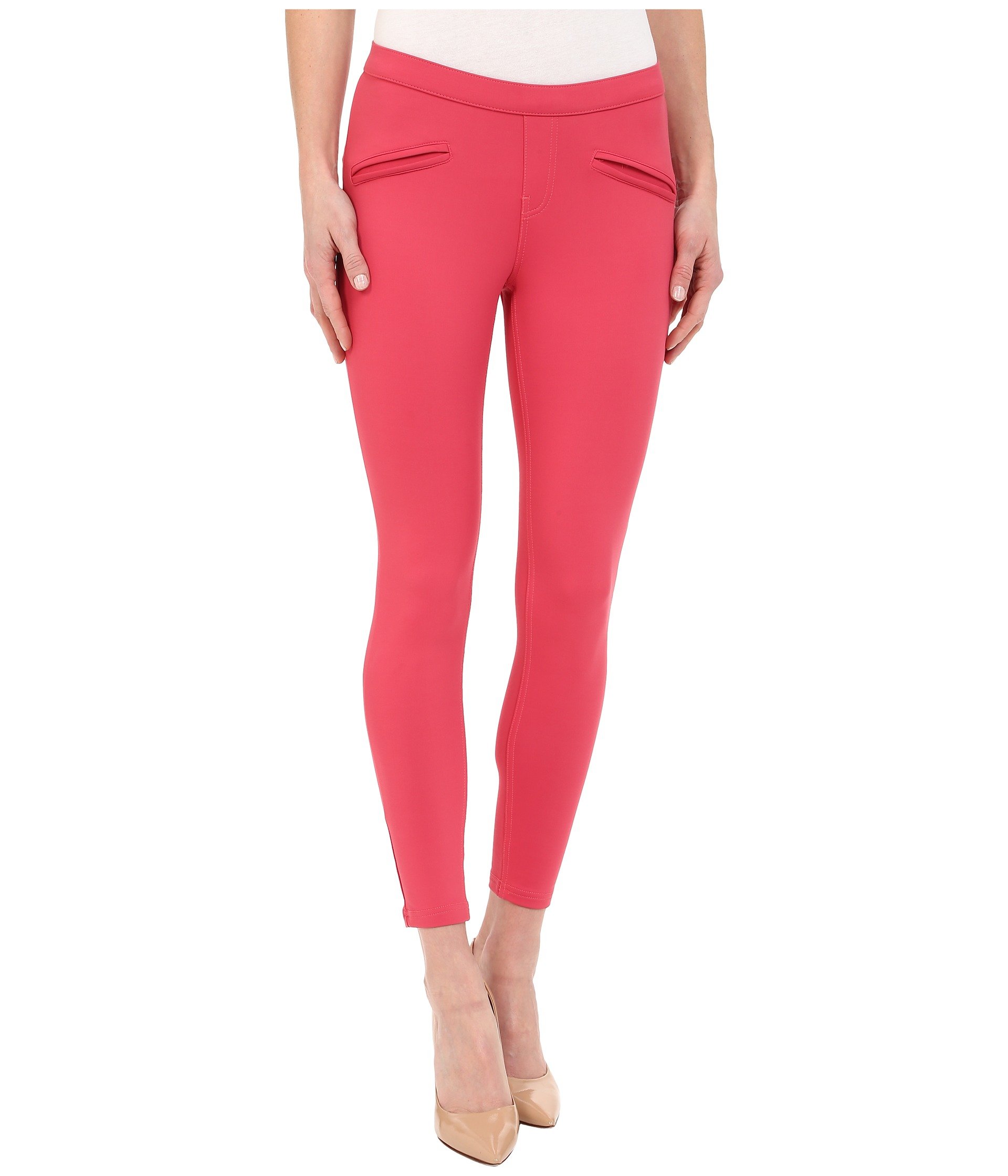 HUE Satin Jersey Skimmer Leggings for Women - Soft Stretchy High Waisted Yoga Pants - Perfect for Workout, Lounge & Everyday Wear