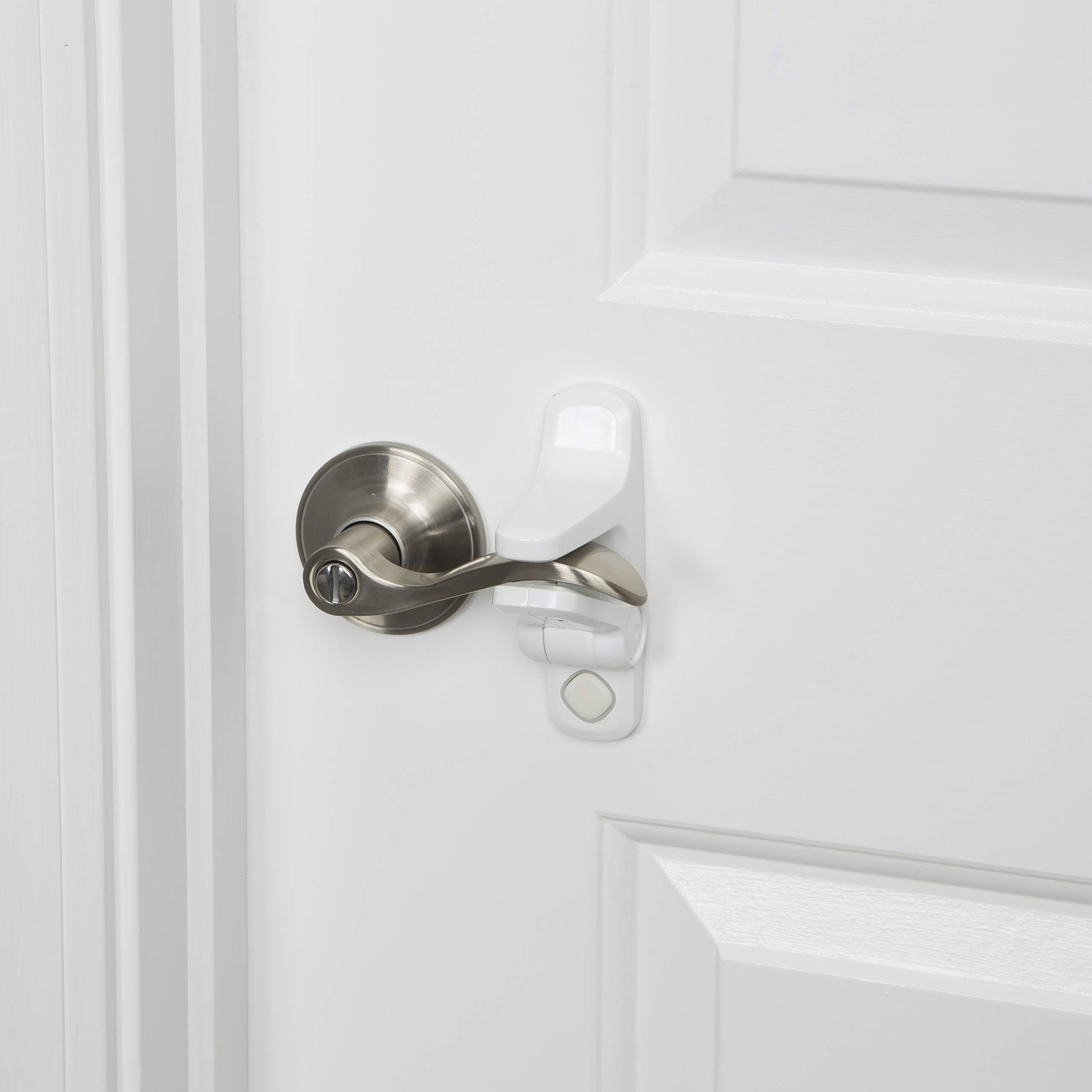 Safety 1st Outsmart Lever Handle Lock 2-Pack - Childproof Cabinet & Door Locks for Baby Safety - White (One Size) - Perfect for Kitchens, Bathrooms & Nursery Childproofing