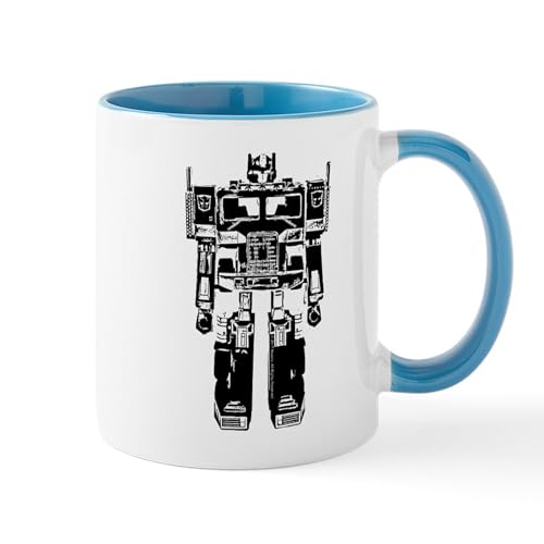 White/Blue Inside - Optimus Prime Robot Mugs
