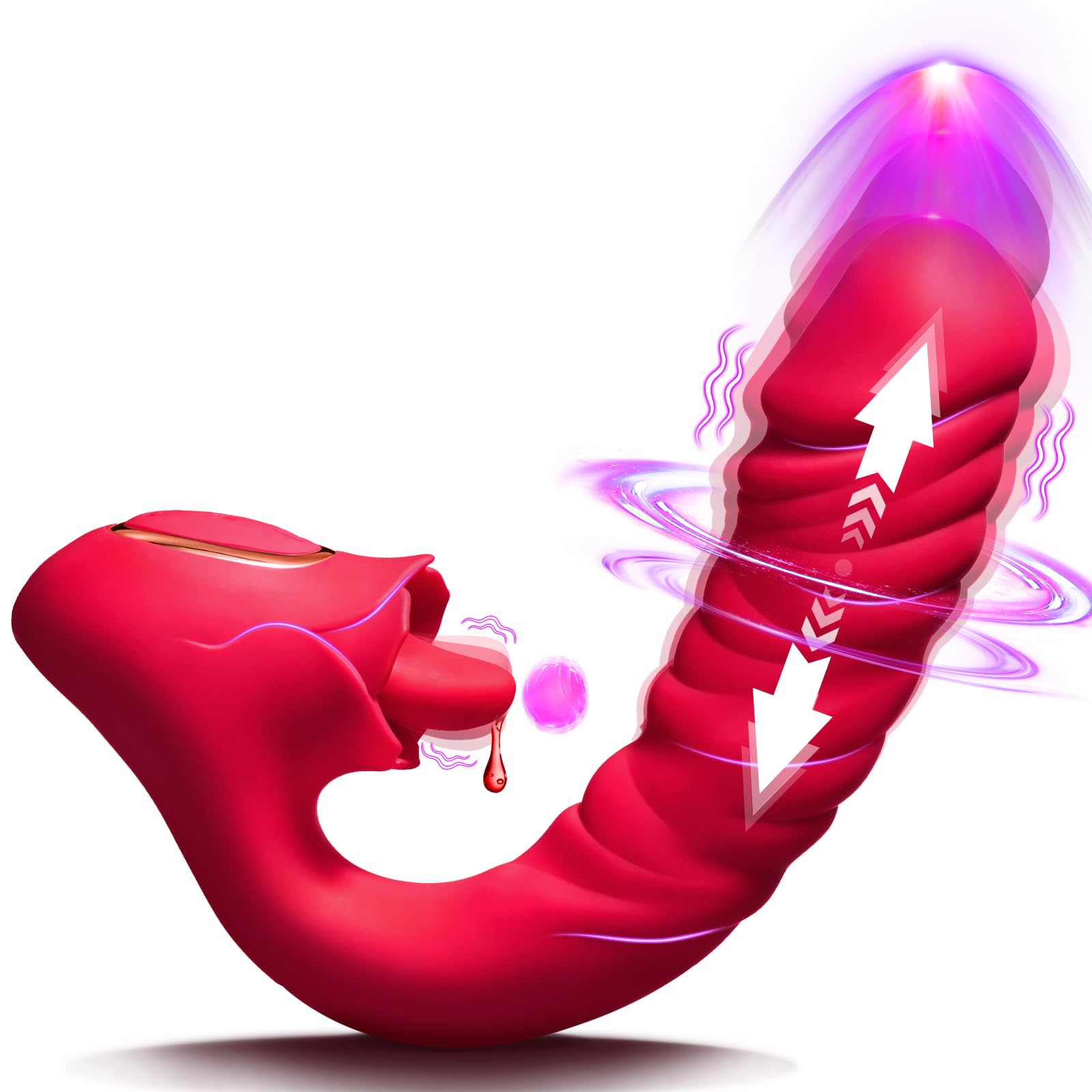 7-Speed Thrusting Dildo Vibrator with G-Spot & Clitoral Stimulation - 3-in-1 Adult Sex Toy for Women & Couples, 7 Vibration & Thrusting Modes, Perfect for Solo Play & Couples Intimacy
