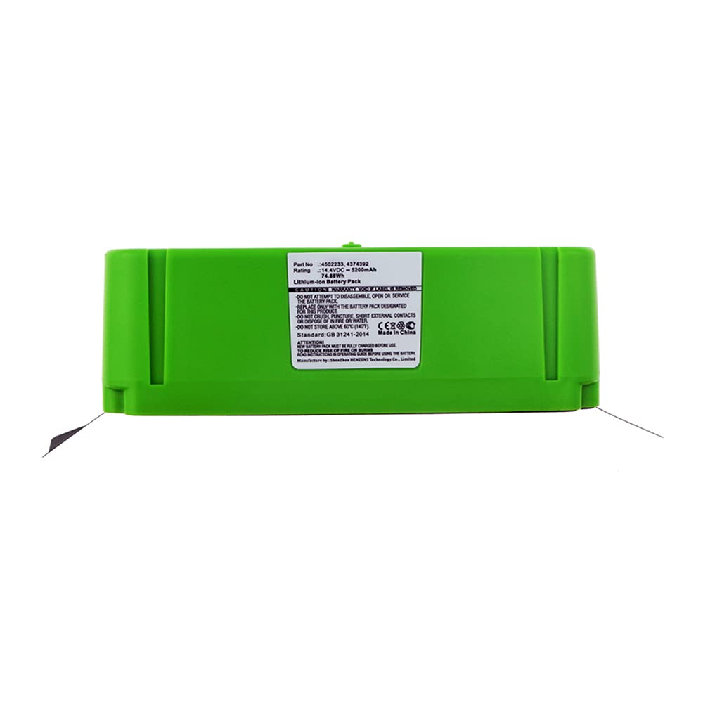 Synergy Digital iRobot Roomba 895 Vacuum Cleaner Replacement Battery - 14.4V 5200mAh Li-ion High Capacity Battery Compatible with Roomba 895 & Model 4374392 - Perfect for Home Cleaning & Pet Hair Removal