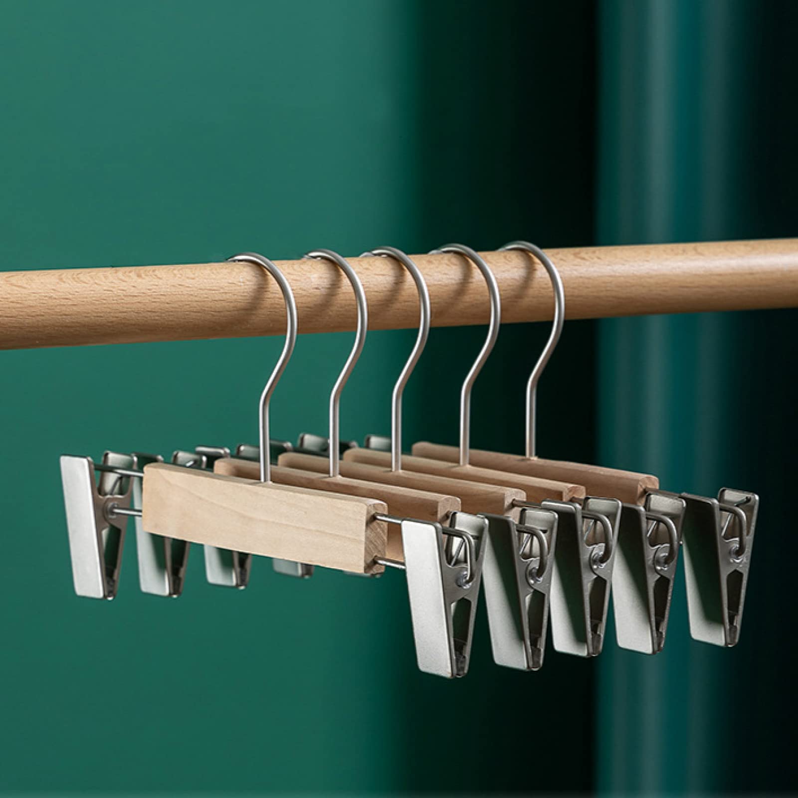 MRBJC 10-Pack Wooden Clothes Hangers with 360° Rotating Hooks - Slim & Durable Shoulder Groove Design - Non-Slip Lightweight Hangers for Suits, Coats, Pants, Wedding Dresses (Perfect for Closet Organization & Garment Protection)
