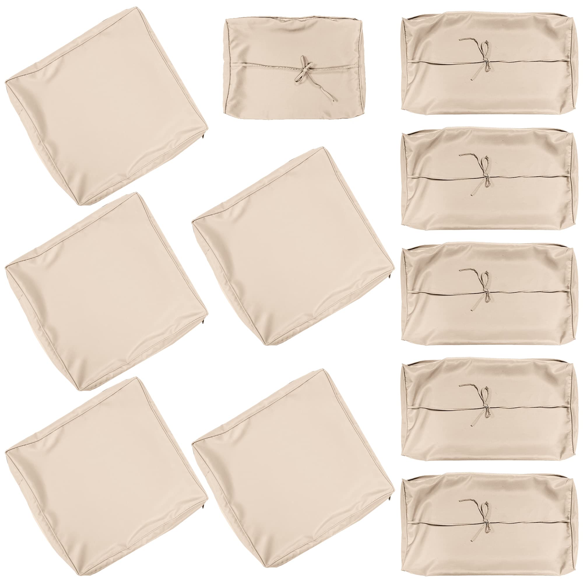 **Kullavik Waterproof Outdoor Patio Cushion Cover - Durable Polyester Fabric with Smooth YKK Zipper - Washable Replacement Sofa Seat Cover (Sand) - Perfect for Patio Furniture, Garden Chairs & Poolside Lounging**