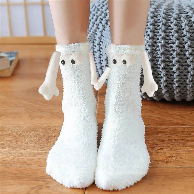 Hand In Hand Magnetic Christmas Socks - Festive Holiday Socks for Couples & Families - Perfect for Christmas Gifts, Stocking Stuffers & Winter Home Decor