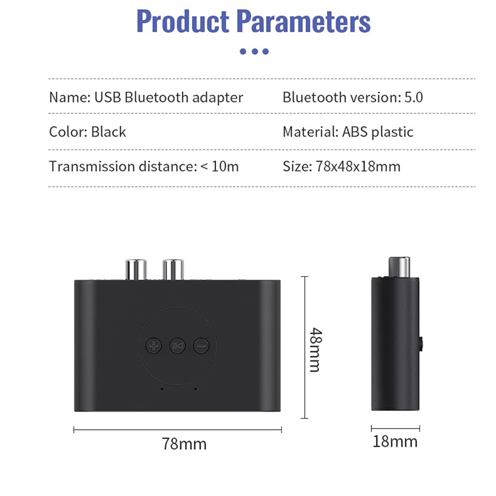 Gathukila Bluetooth 5.0 Audio Receiver - Wireless 3.5mm AUX Stereo Adapter with Mic for Car, Home & Portable Speakers | Hands-Free Calling & Music Streaming for Vehicles, Home Audio & Outdoor Use