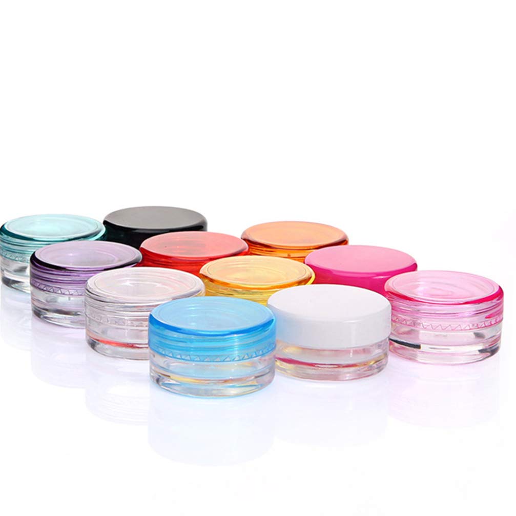 55-Piece Hemoton Leakproof Plastic Cosmetic Jars with Lids - Mini Travel Containers for Makeup Samples, Lip Balm, Creams & Beads | Perfect for DIY Beauty, Travel Toiletries & Craft Storage