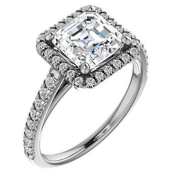Lovely Asscher Cut 3 CT Colorless Moissanite Bridal Ring Set in 925 Sterling Silver - Engagement & Wedding Ring Set for Women - Perfect Gift for Anniversary, Proposal, Valentine's Day & Special Occasions