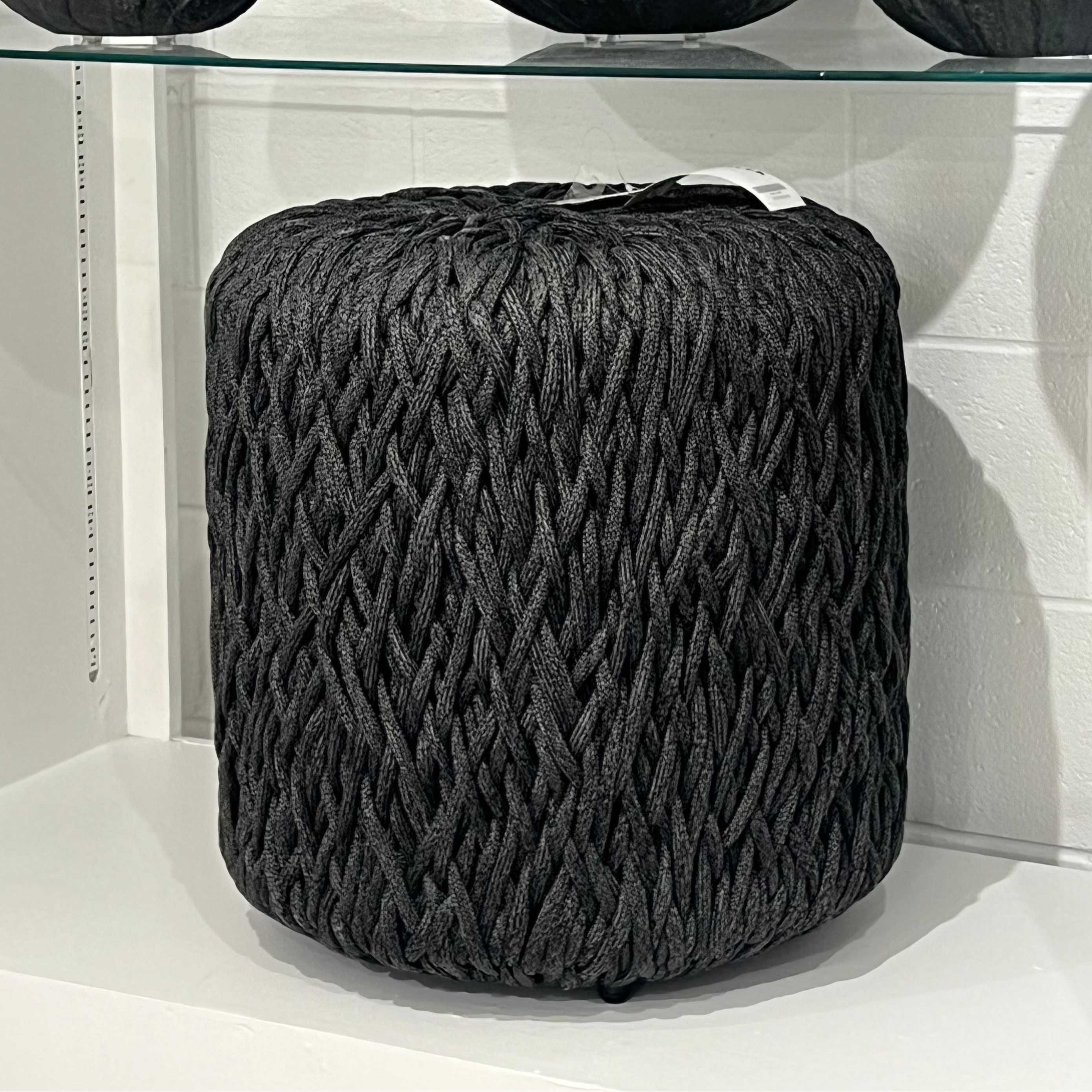 Carter Outdoor Hassock Black - Waterproof & Durable Ottoman for Patio, Garden, and Poolside Relaxation