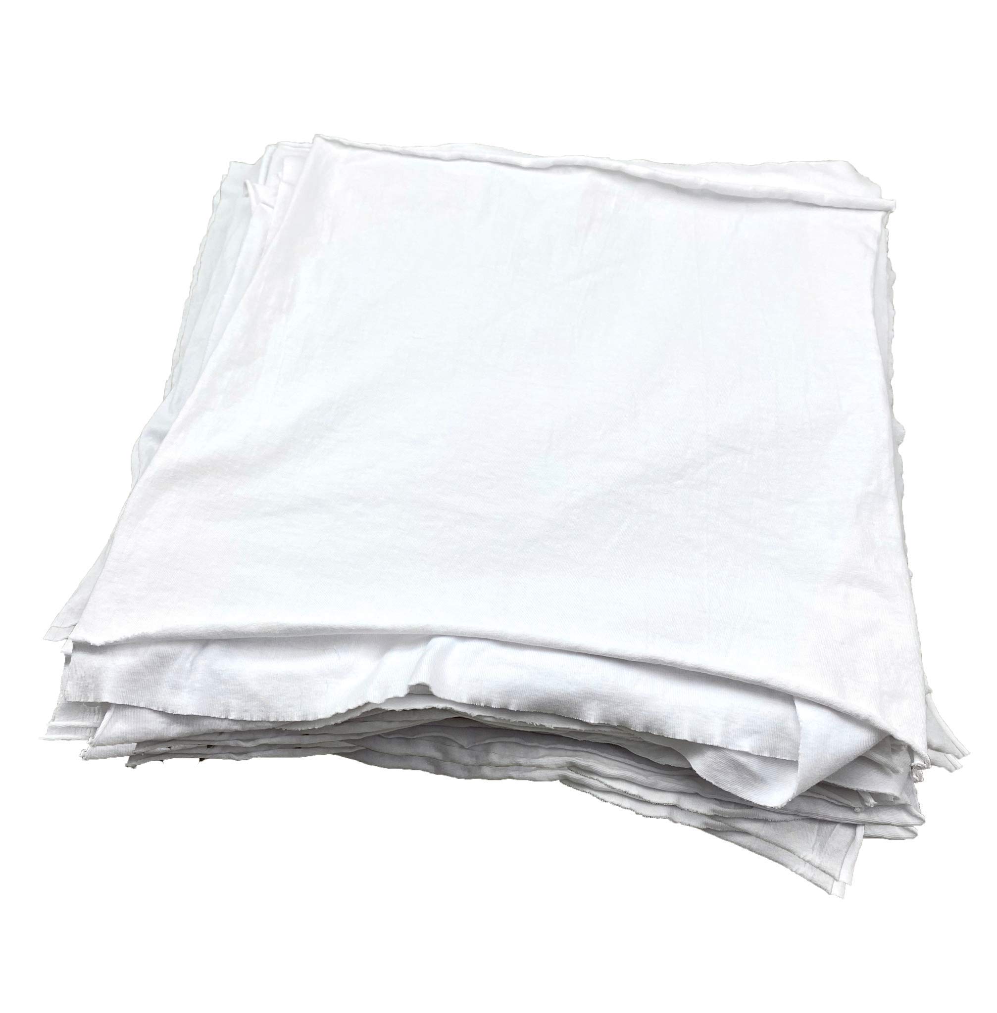 Premium Supreme Quality Smooth Jersey Die Cut Cleaning T-Shirts - Lint Free White Cloth Rags (15 lb Box) - Ideal for Automotive Detailing, Household Cleaning & Industrial Use