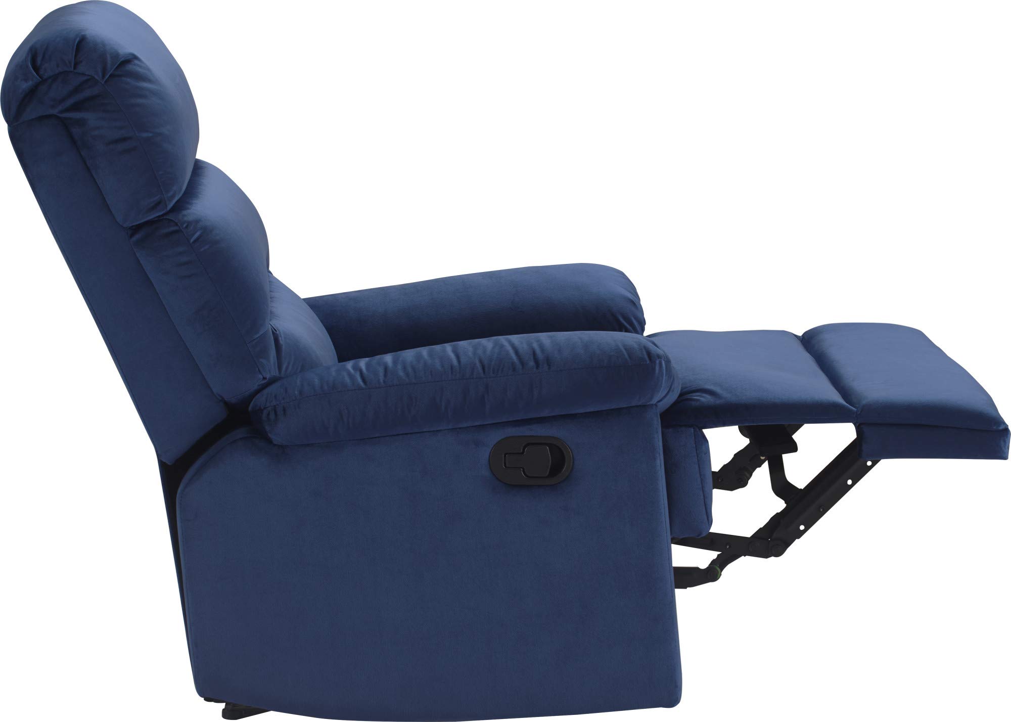 ClickDecor Davis Recliner - Navy Blue Leather Reclining Chair with Padded Armrests & Lumbar Support - Perfect for Living Room, Home Theater & Office Relaxation