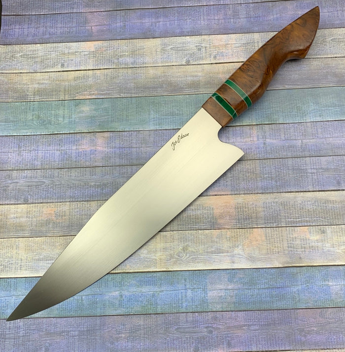 Joe Edson 215mm AEB-L Stainless Steel Euro Style Custom Chef Knife - Professional Kitchen Tool for Slicing, Dicing & Food Prep