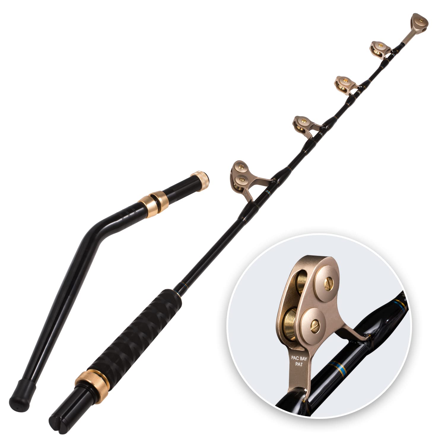 BERRYPRO Bent & Straight Butt Trolling Rod - Heavy Duty Saltwater Offshore Fishing Pole for Big Game - Roller Guide Conventional Boat Fishing Rod - Perfect for Deep Sea Fishing & Sport Fishing Adventures