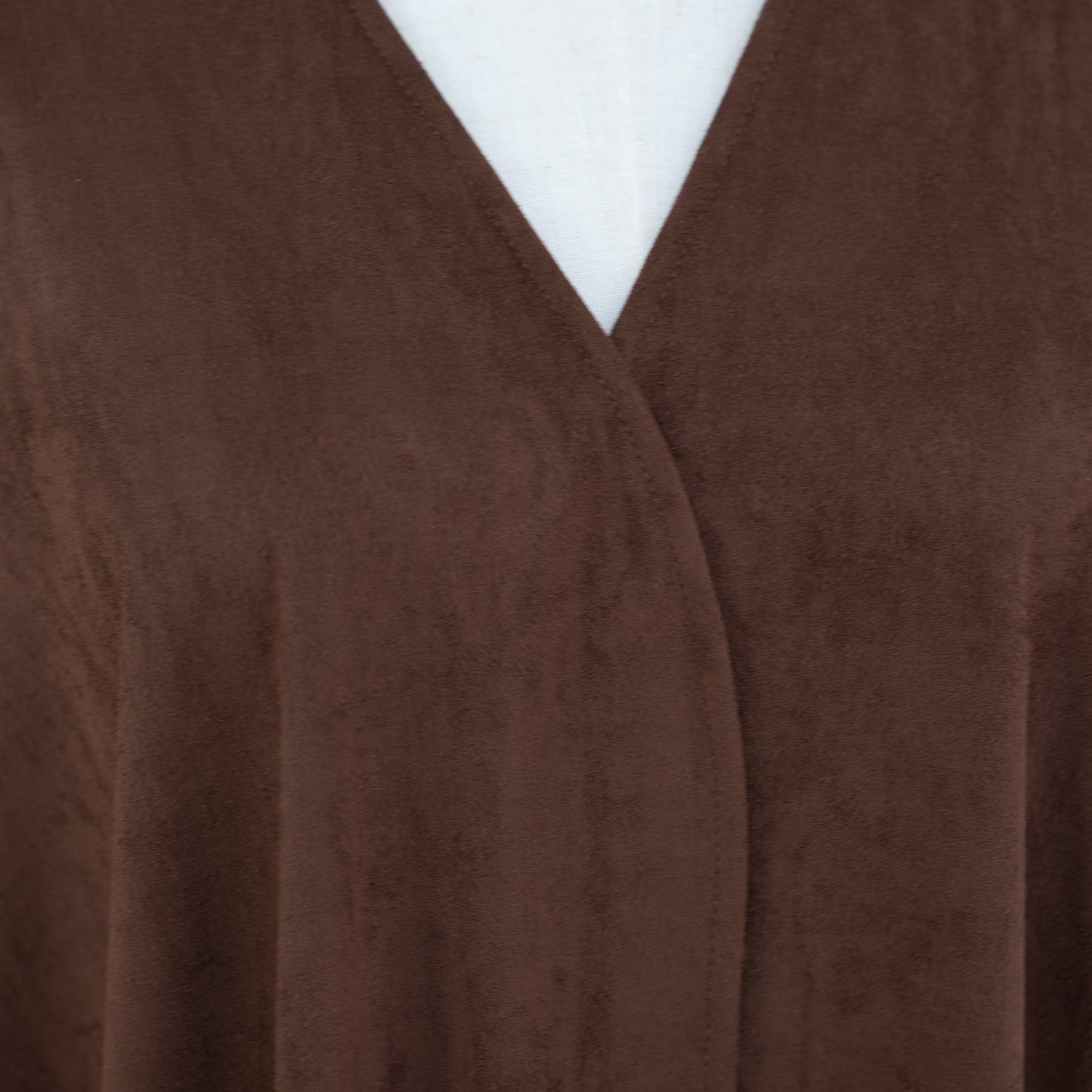 Ellie Suede Long Winter Coat for Women - Warm Brown Trench Coat with Belt, Perfect for Cold Weather, Office, and Outdoor Activities