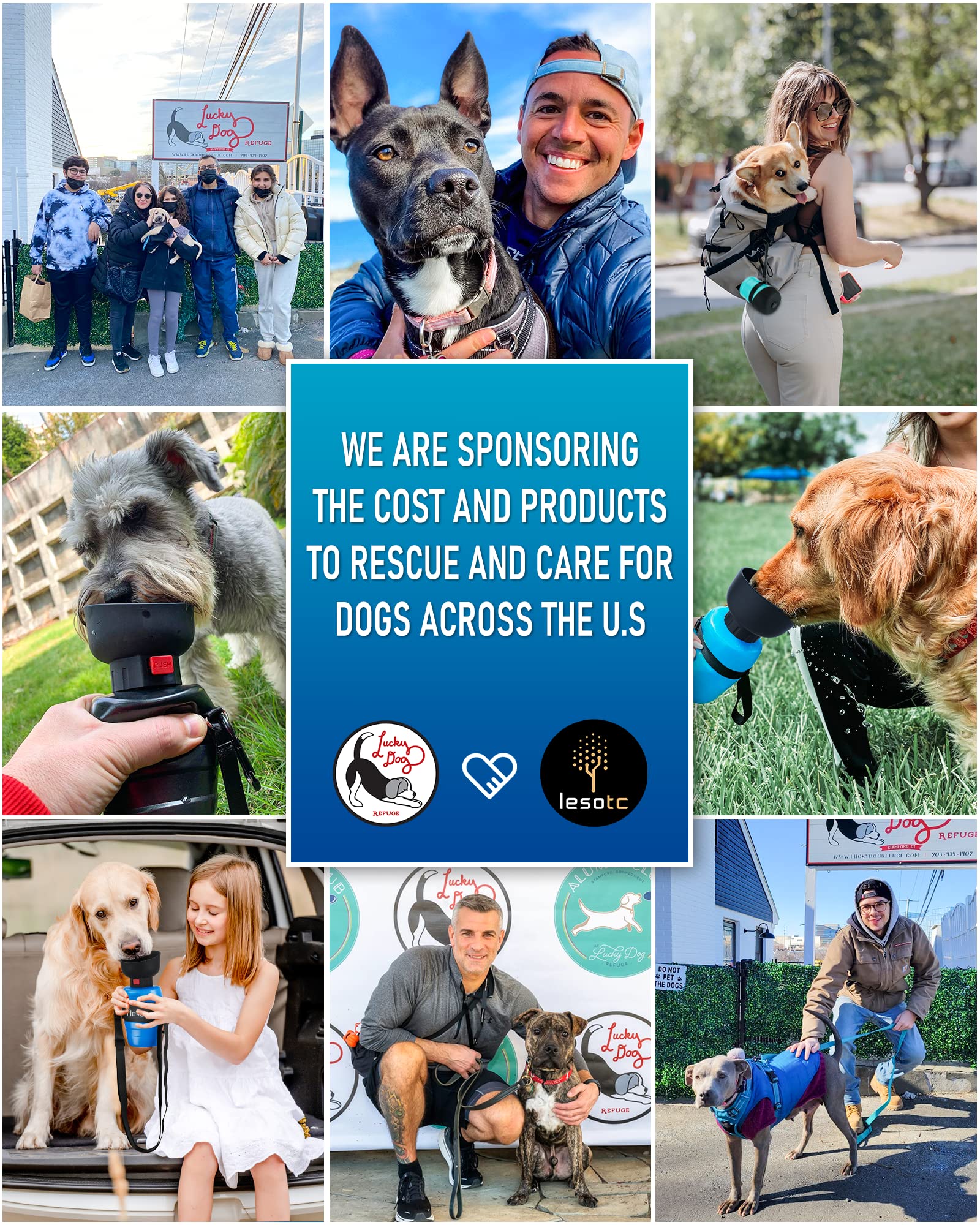 **Lesotc Dog Water Bottle - Portable Leak-Proof Pet Travel Water Dispenser with Bowl for Dogs | Essential Puppy Accessories for Outdoor Walking, Hiking, Camping & Travel**    *(Use Case: Keep your dog hydrated on the go during walks, hikes, camping trips, or road trips with this convenient and leak-proof water bottle!)*