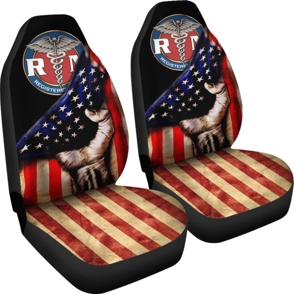 Patriotic American Flag Car Seat Covers for Nurses - Durable & Stylish Auto Accessories - Perfect for Healthcare Workers, First Responders & Patriotic Drivers