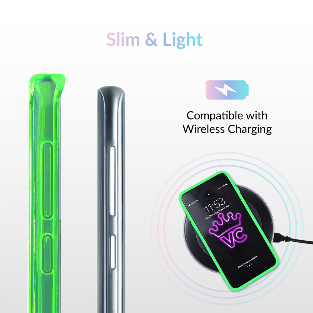Neon Green Clear Samsung Phone Case - Slim Protective Cover for Galaxy S21/S20/Note 20 - Shockproof & Scratch-Resistant for Everyday Use