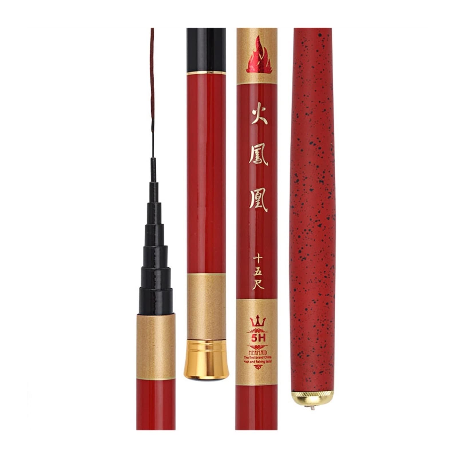 Ultralight Telescopic Carbon Fiber Fishing Rod - 7.2M Super Hard Travel Fishing Pole for Carp & Stream Fishing | Portable Compact Design for Backpacking, Camping & Outdoor Adventures (Red)