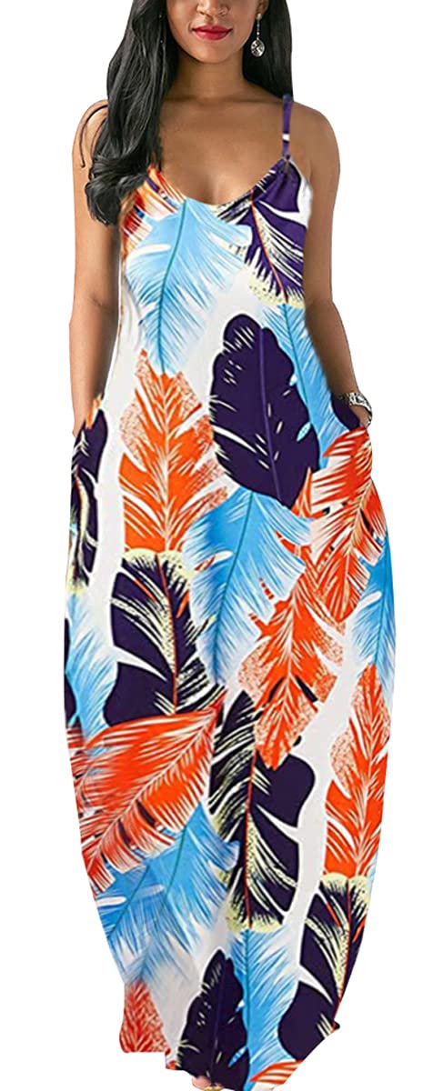 LaiyiVic Women's Summer Casual Maxi Dress - Sexy Striped Bodycon Long Sleeveless Sundress, Plus Size Floor Length Dress for Beach, Party & Vacation | Colorful Flowy Dress for Women