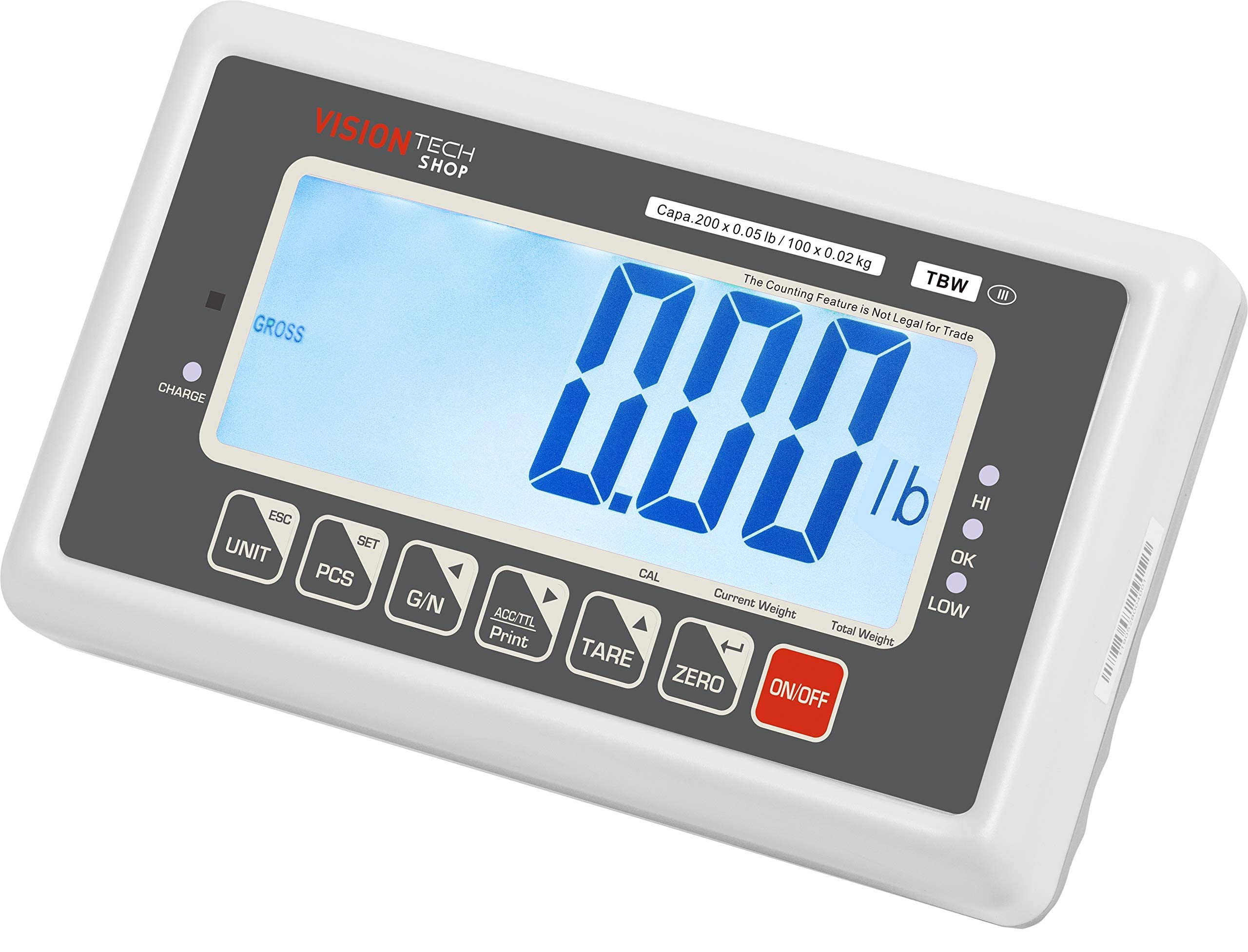 TBW-200 Industrial Bench Scale - 200lb Capacity, 0.05lb Precision, Lb/Kg Switchable - NTEP Legal for Trade Warehouse Shipping Scale | Perfect for Logistics, Packaging & Inventory Management