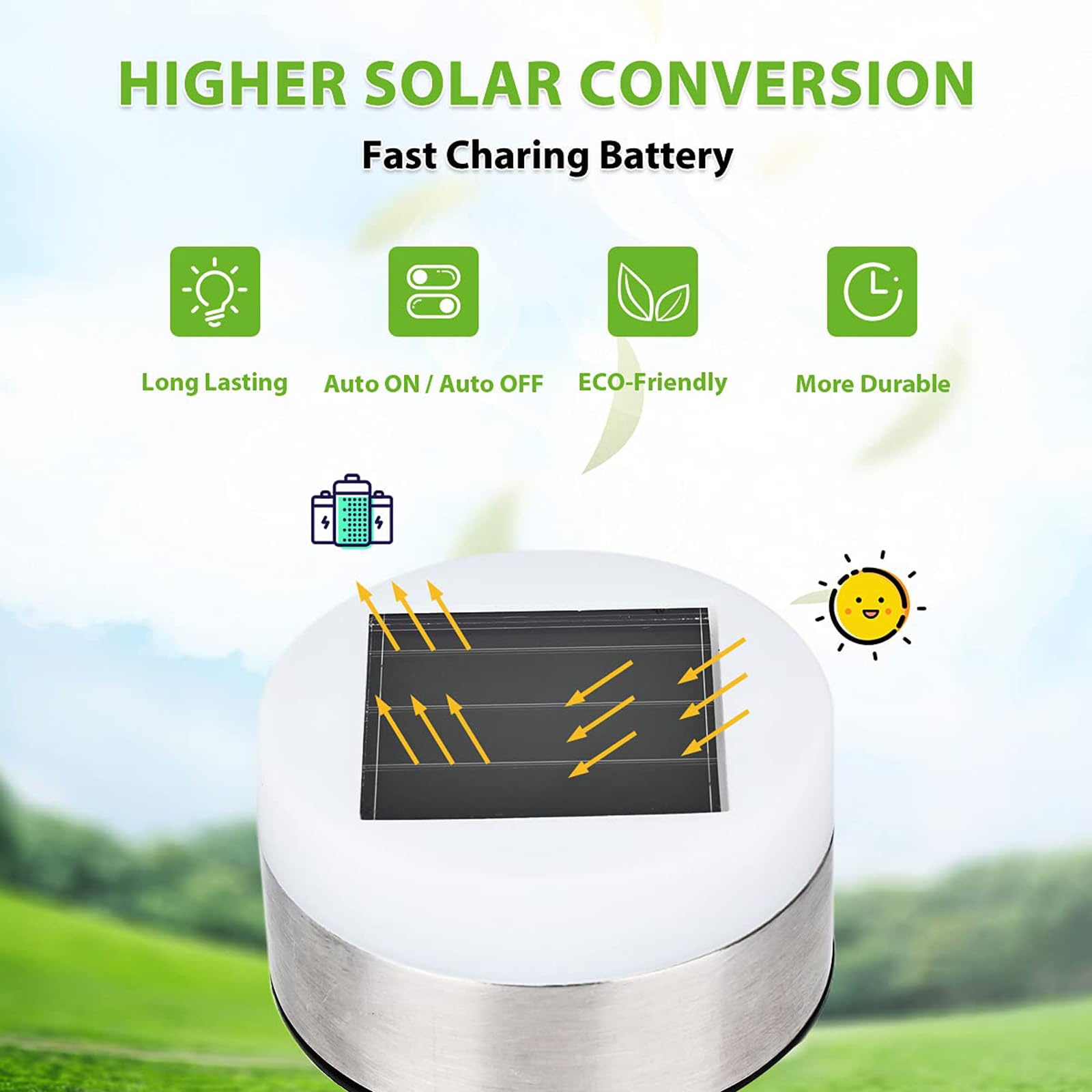16 Pack Solar Pathway Lights Outdoor - Dual Light Source LED Solar Waterproof Garden Lights for Patio, Walkway & Yard Decoration (Cool White) | Energy-Efficient Landscape Lighting for Driveways, Flower Beds & Outdoor Pathways