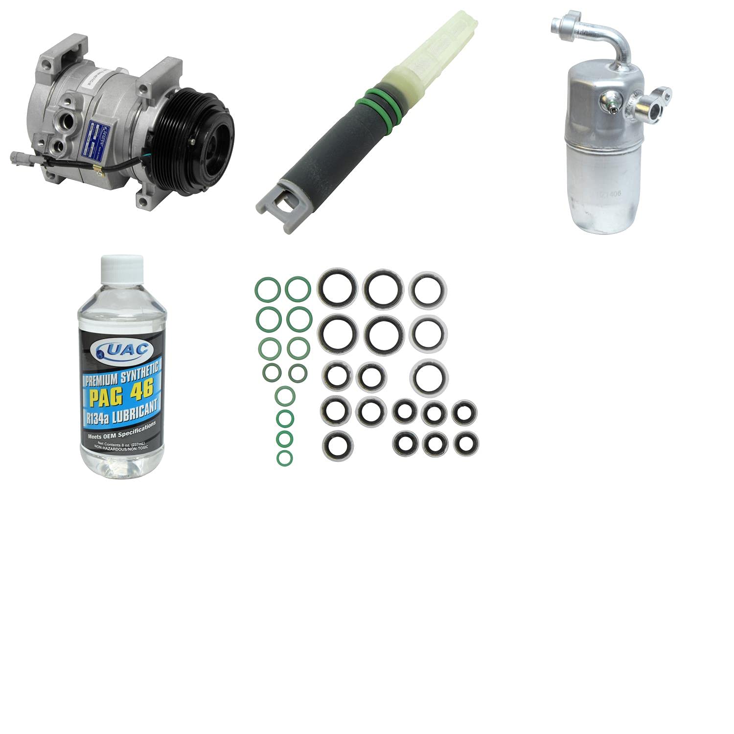 Universal Air Conditioner UAC A/C Compressor and Component Kit (KT4005) - Complete AC Repair Kit for Cars, Trucks & SUVs - Perfect for DIY Auto AC System Replacement & Maintenance