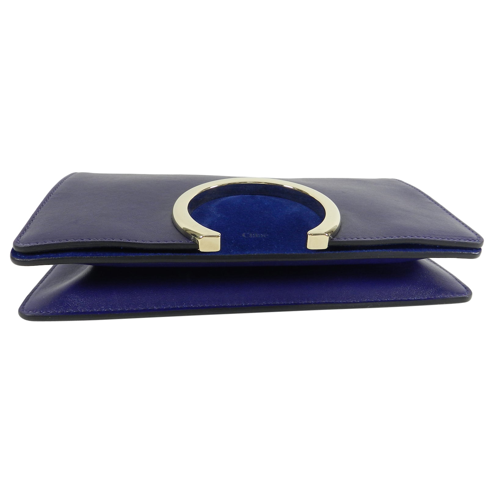 Chloe Navy Gabrielle Clutch - Premium Navy Leather & Suede Crossbody Bag for Women | Perfect for Evening Parties, Date Nights & Special Occasions