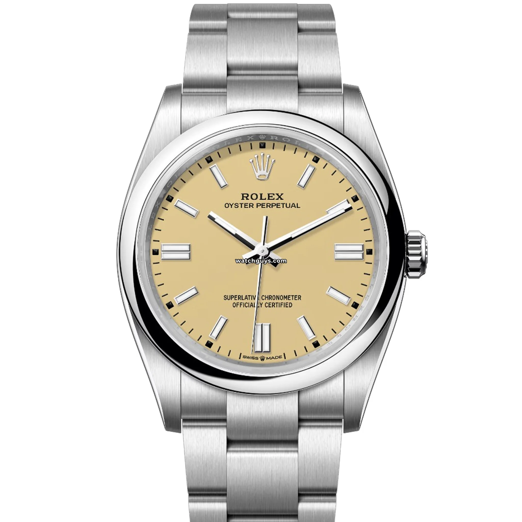 Rolex Oyster Perpetual 126000 Automatic Watch - 36mm Stainless Steel Case, Beige Dial, Swiss Luxury Timepiece for Men | Perfect for Business Meetings, Formal Events & Everyday Wear