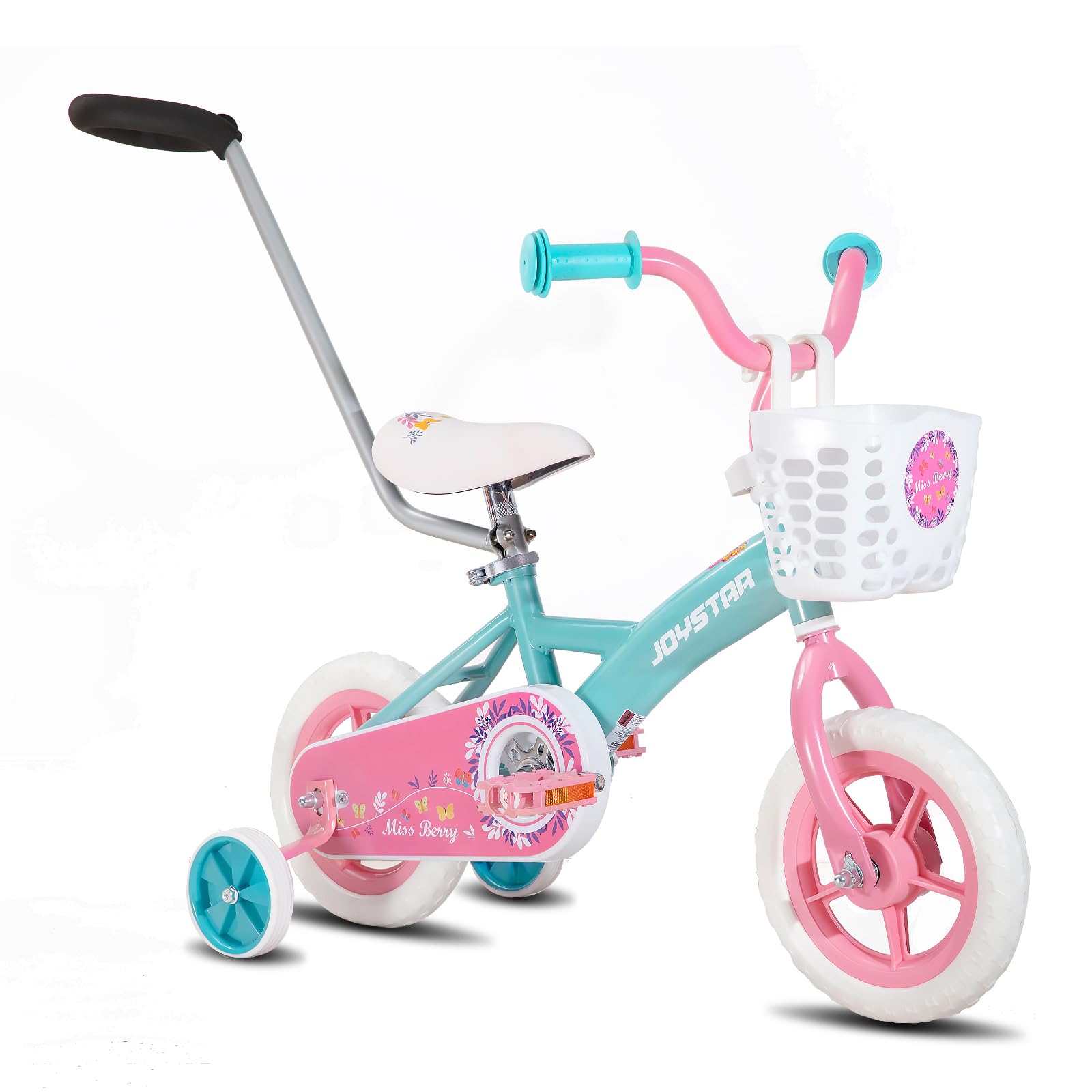 JOYSTAR 10 & 12 Inch Kids Bicycle for Boys Girls Ages 1-4 Years | Toddler Bike with Training Wheels, Detachable Push Handle & Front Basket | First Bike for Learning to Ride | Perfect for Park Rides, Neighborhood Cycling & Outdoor Family Activities (Multiple Colors)