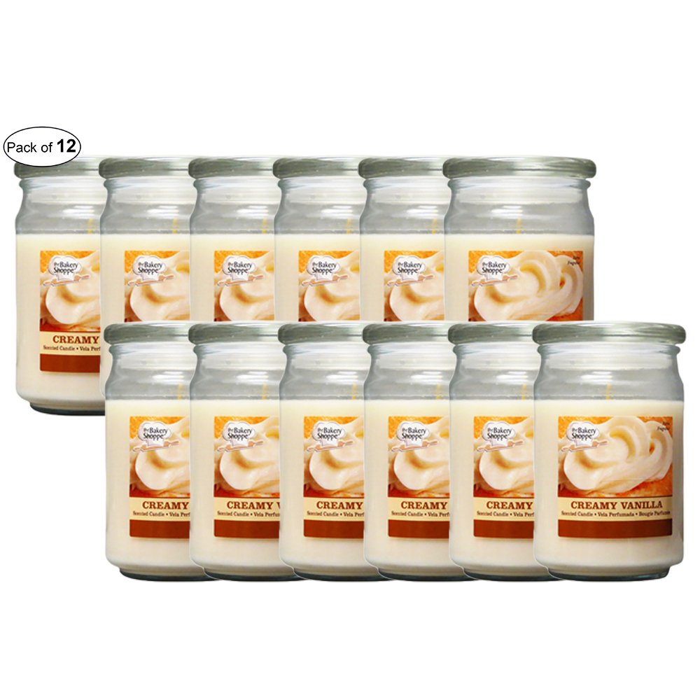 Premium 15oz Creamy Vanilla Scented Candles - Pack of 12 | Long-Lasting Fragrance for Home, Spa, Romantic Dinner & Relaxation | Soy Wax Candles with 50+ Hour Burn Time