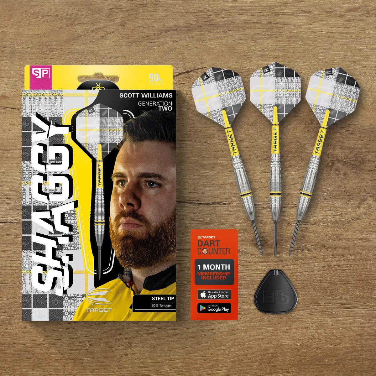 Scott Williams G2 SP Steel Tip Darts - 90% Tungsten Professional Darts (25g) for Precision Dart Games & Tournaments | Perfect for Bars, Home Practice & Competitive Play