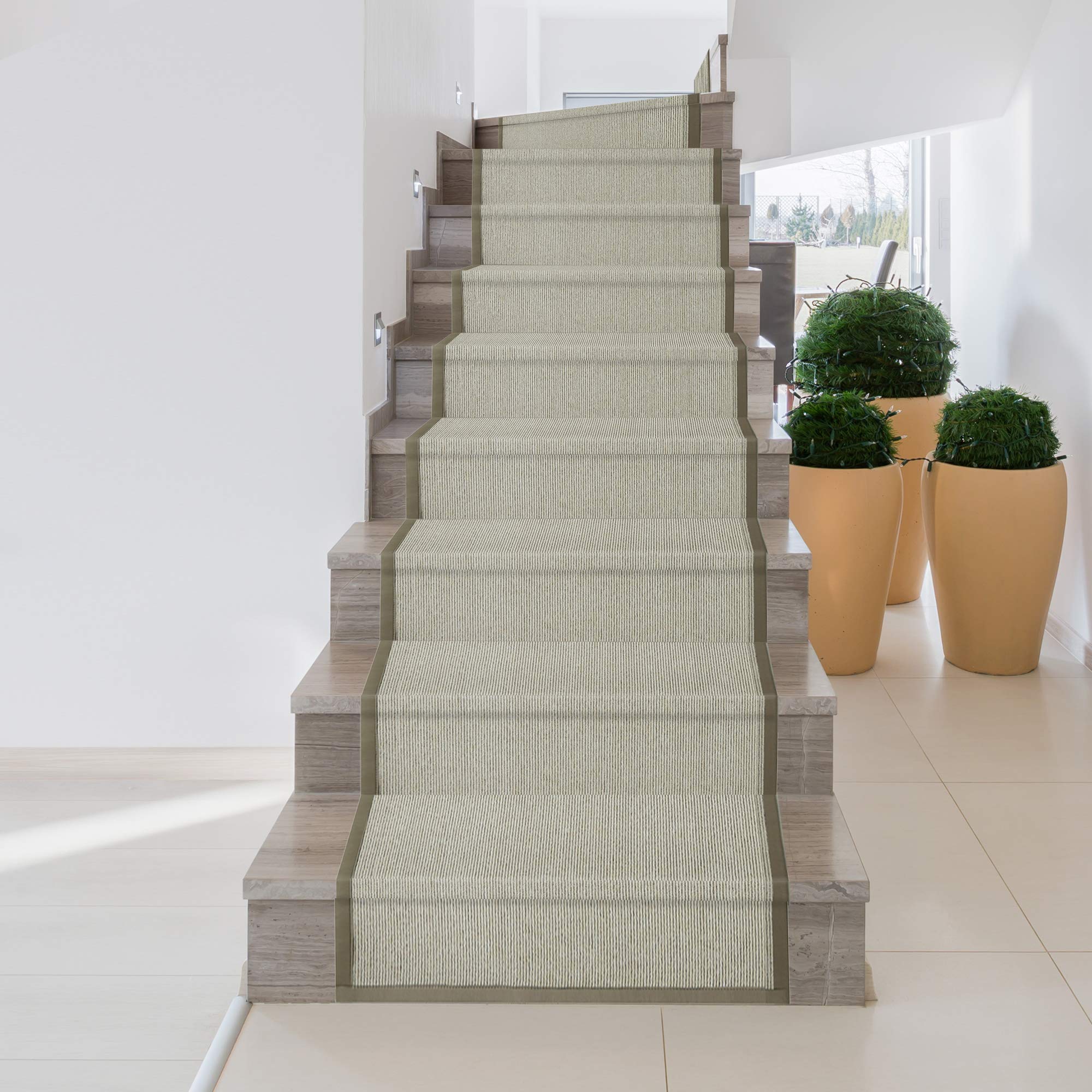 iCustomRug Zara Synthetic Sisal Collection - Soft Stain-Resistant Beige Rug 28.5