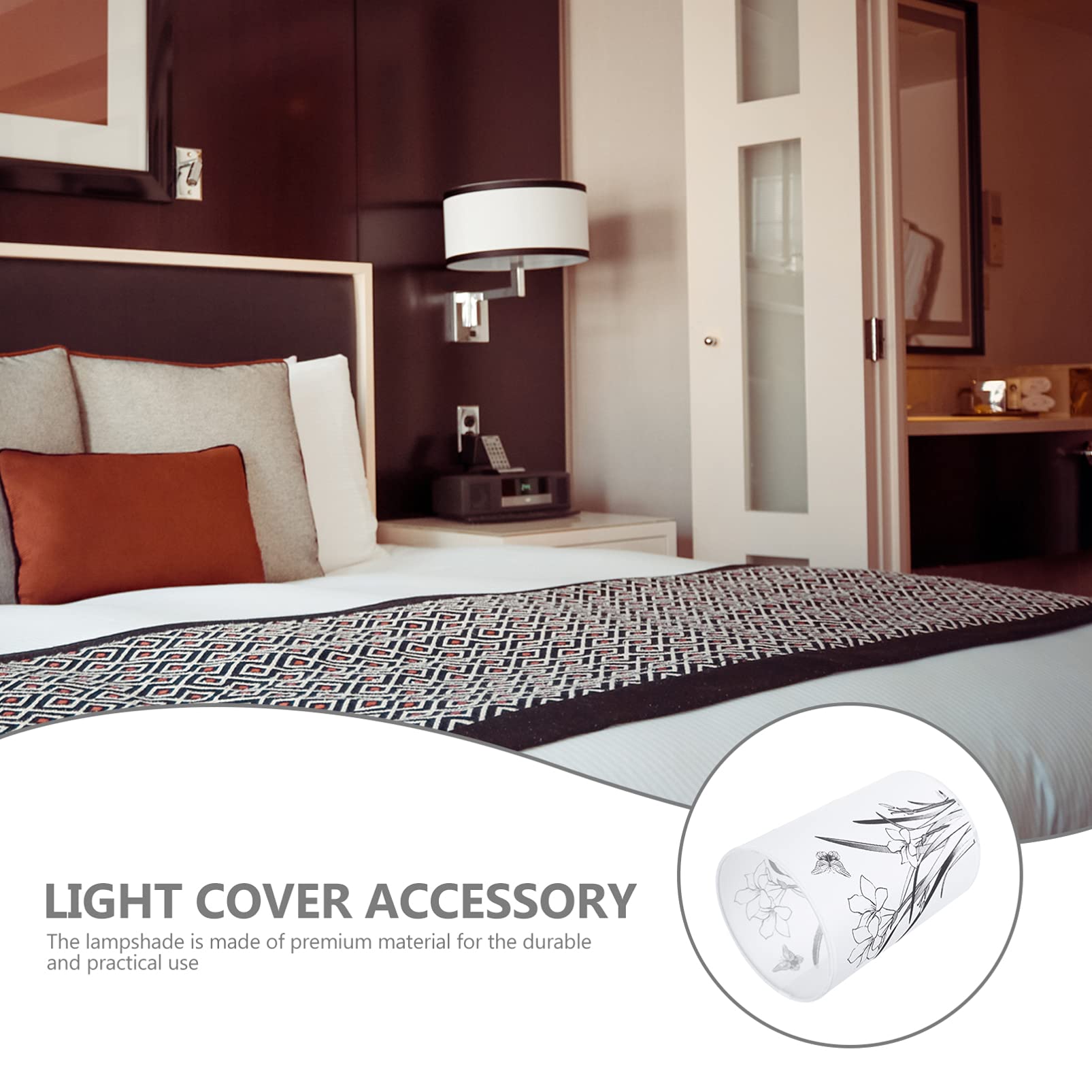 1pc Wicker Lamp Shade - Drum Cylinder Light Cover for Table & Floor Lamps - E27 Dome Fabric Shade - Perfect for Indoor & Outdoor Lighting, Living Room, Bedroom, Patio Decor